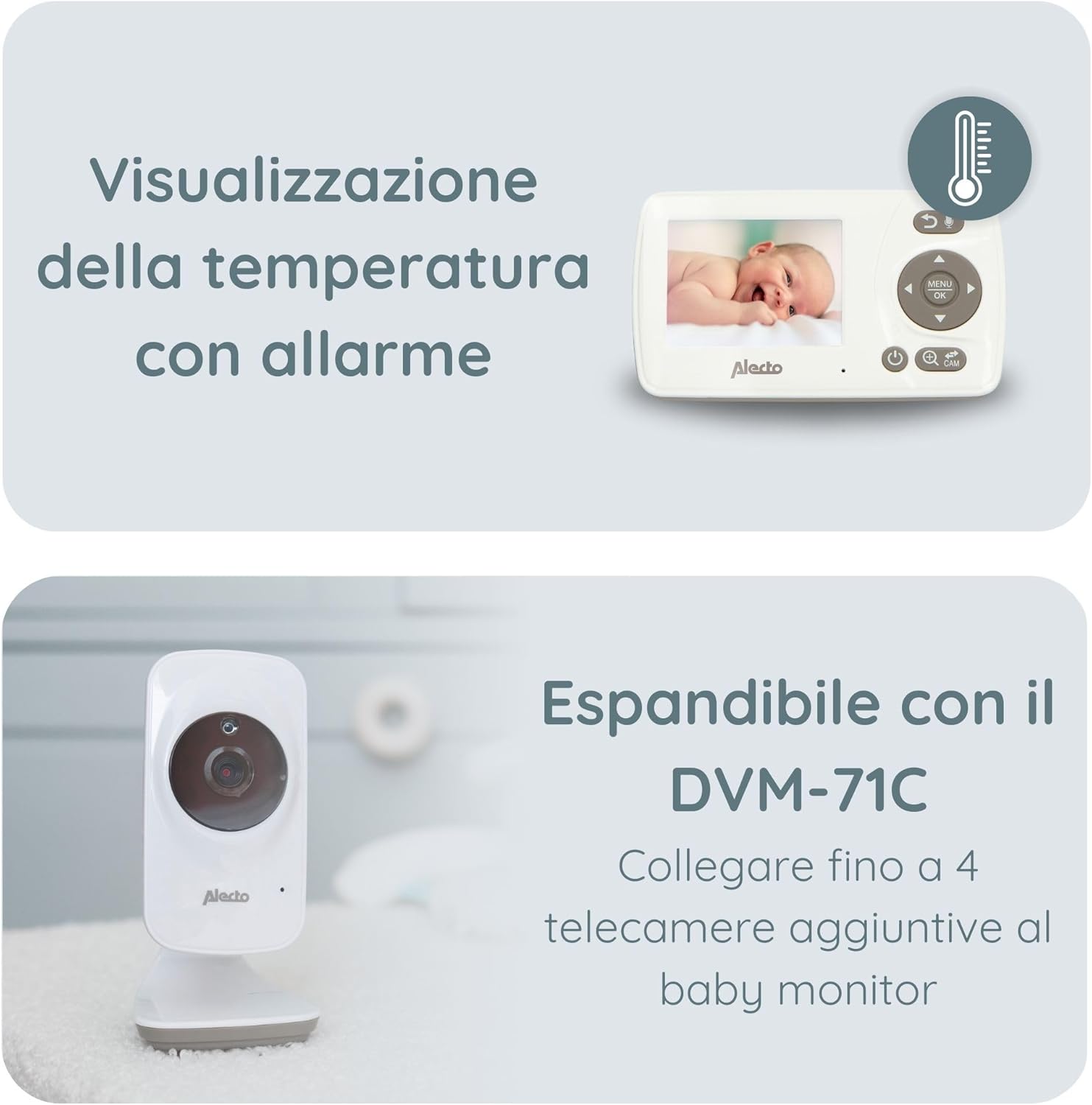 Alecto DVM-71 Video Baby Monitor 2.4'' - immagine 5