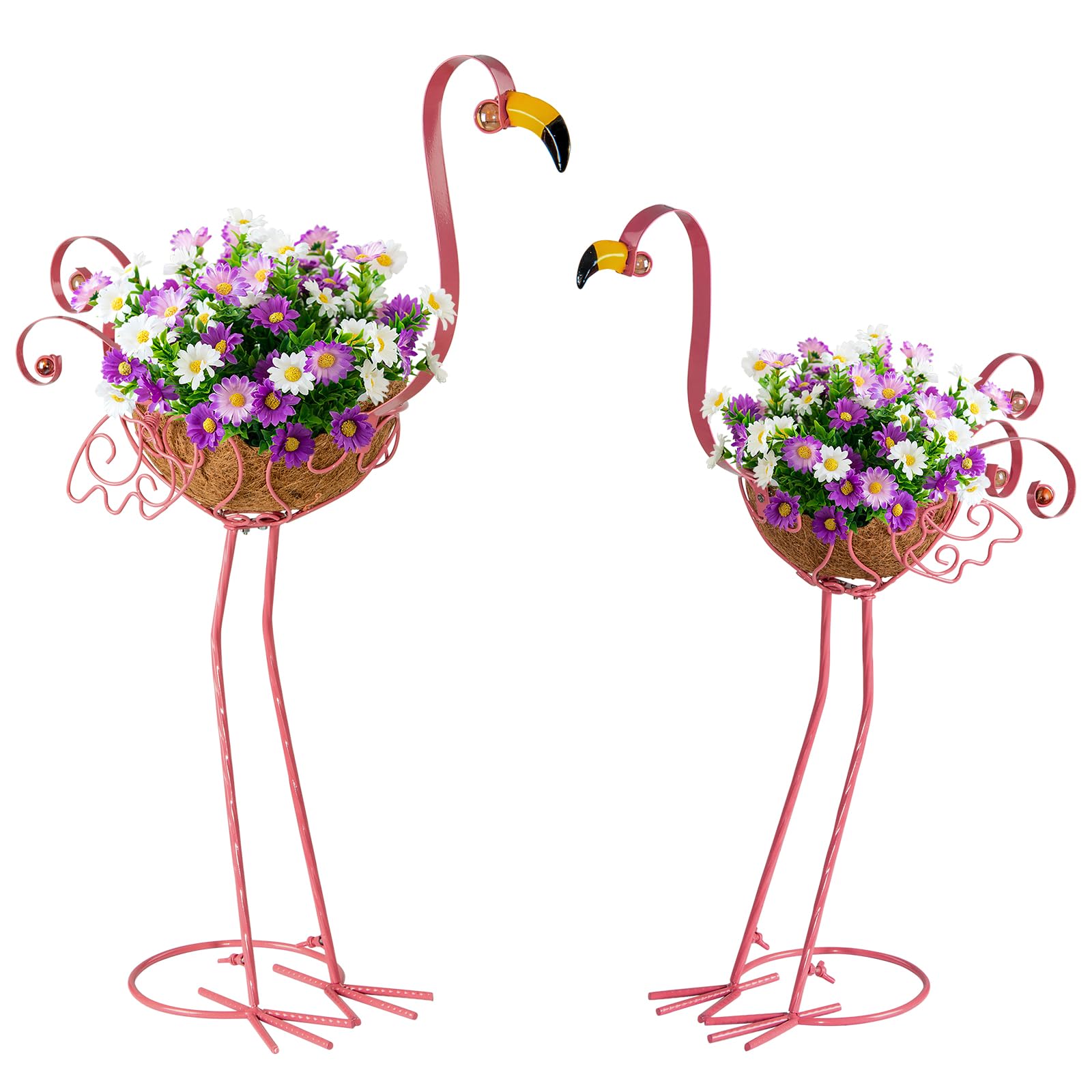 SIFOEL Fioriere in Metallo Fenicottero (Set da 2)