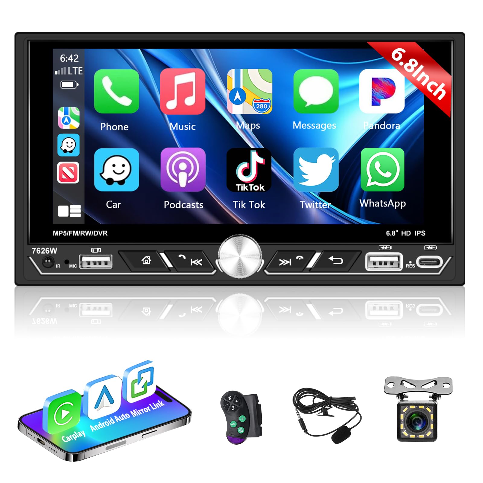 Motorsi Autoradio 2 Din 7" IPS Touch Screen