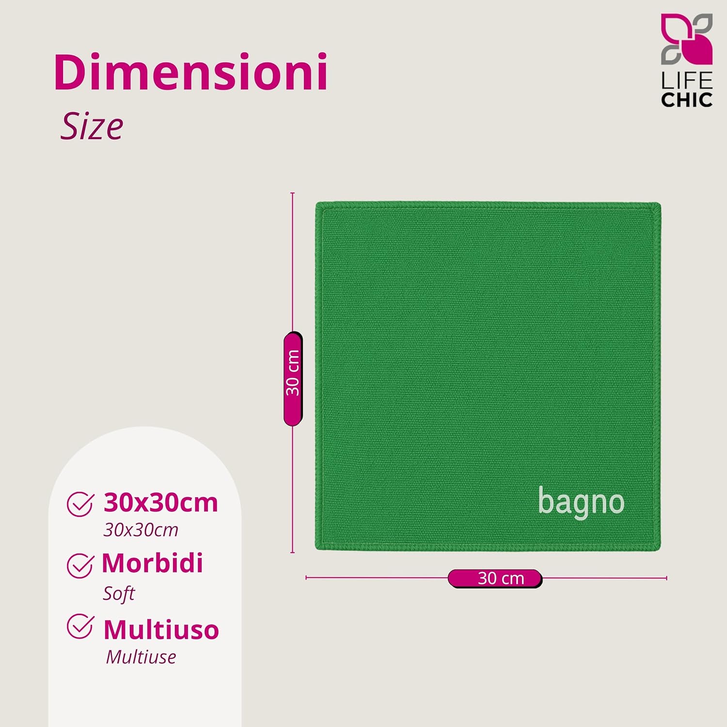 Lifechic Set Panni Microfibra Multiuso 30x30 cm - immagine 3