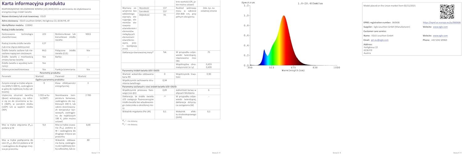 Eglo E27 LED Lampadina Globo Opalina 9W G95 - immagine 16