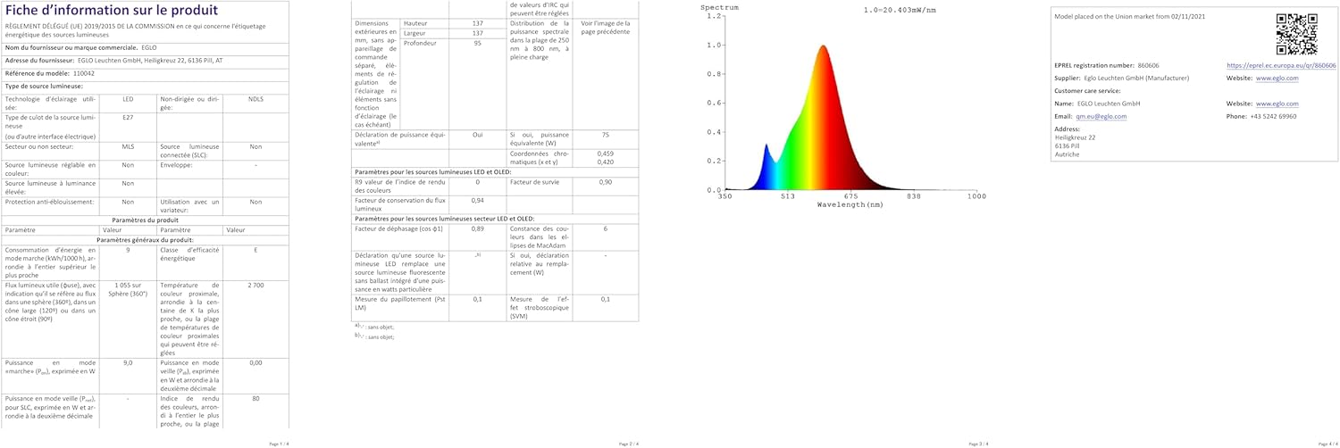 Eglo E27 LED Lampadina Globo Opalina 9W G95 - immagine 8