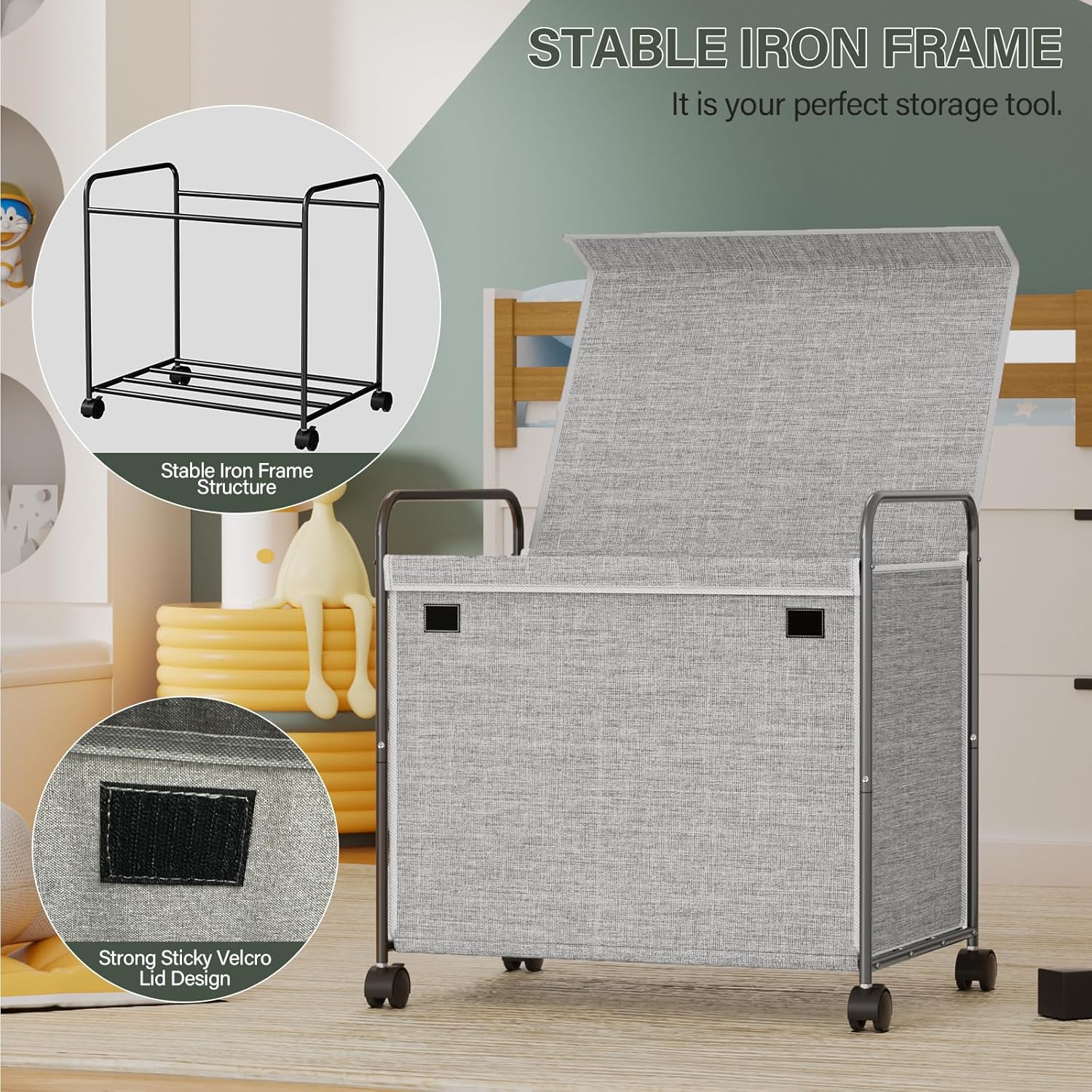 Xtsuen Scatola Portaoggetti per Giocattoli con Ruote - immagine 3