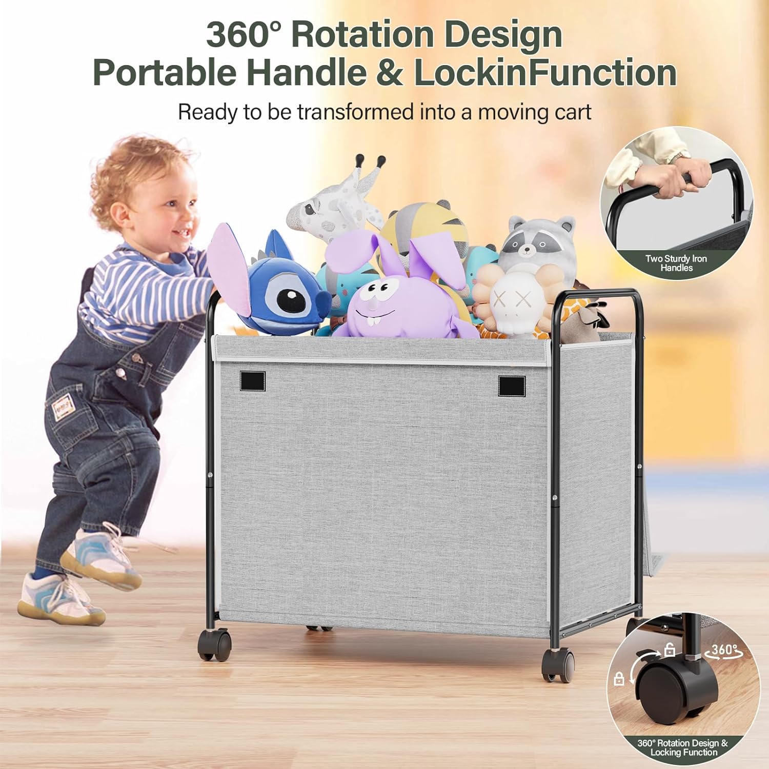 Xtsuen Scatola Portaoggetti per Giocattoli con Ruote - immagine 4