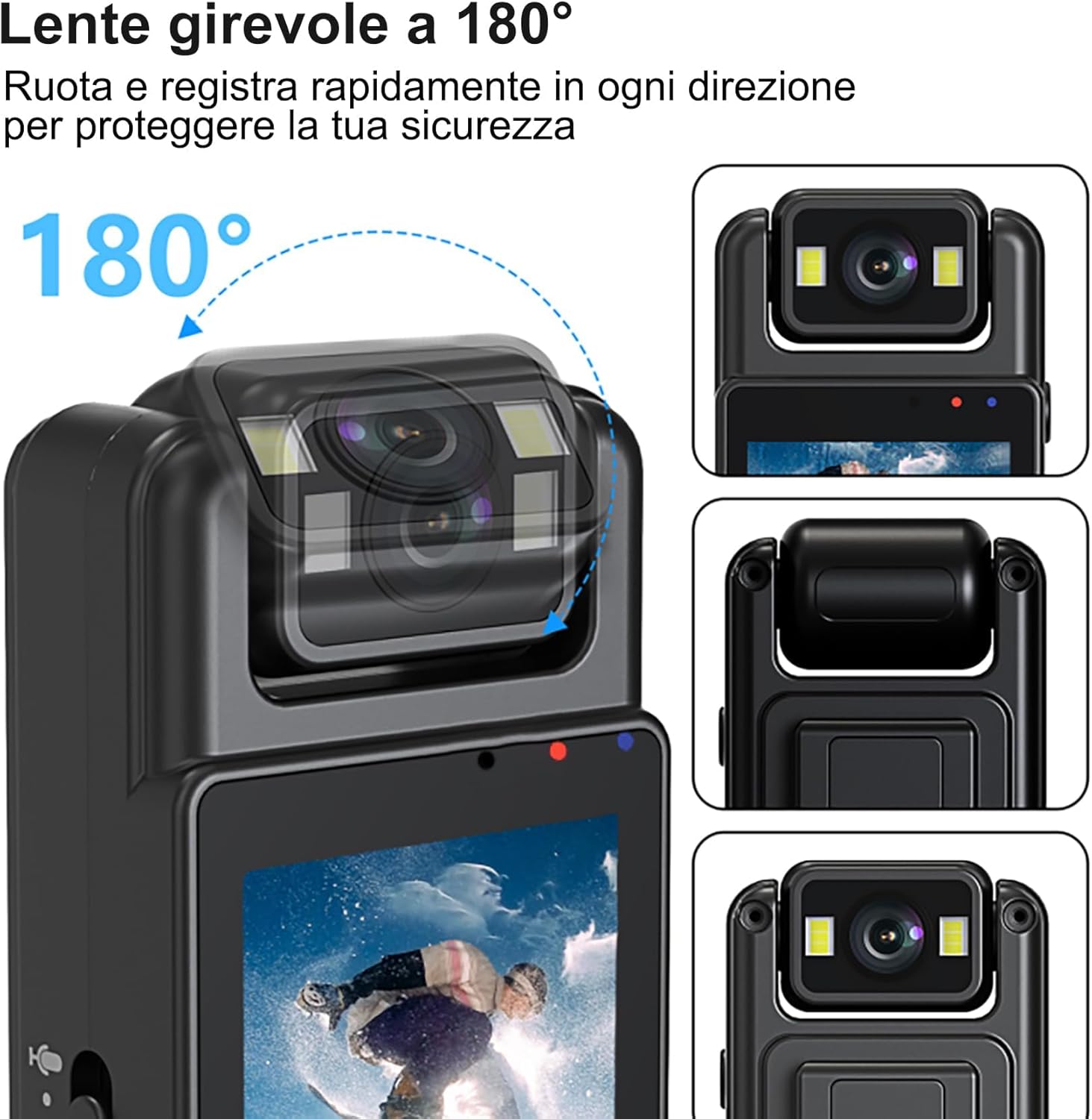 Body Cam 1080P con Audio - Mini Telecamera Portatile - immagine 5