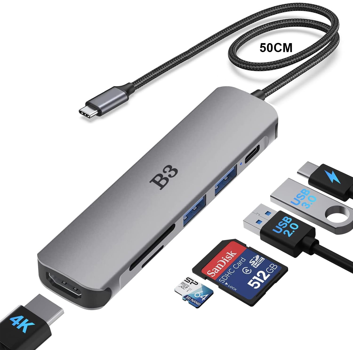 Hub USB C Adattatore Docking Station Multiporta 6in1