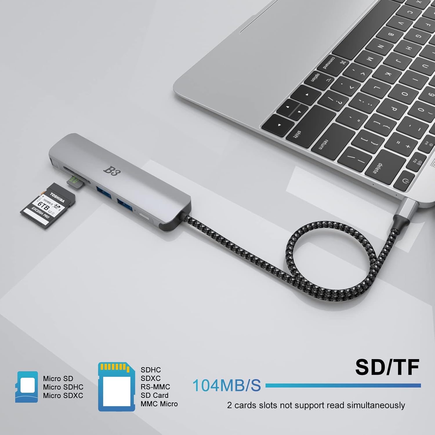 Hub USB C Adattatore Docking Station Multiporta 6in1 - immagine 6