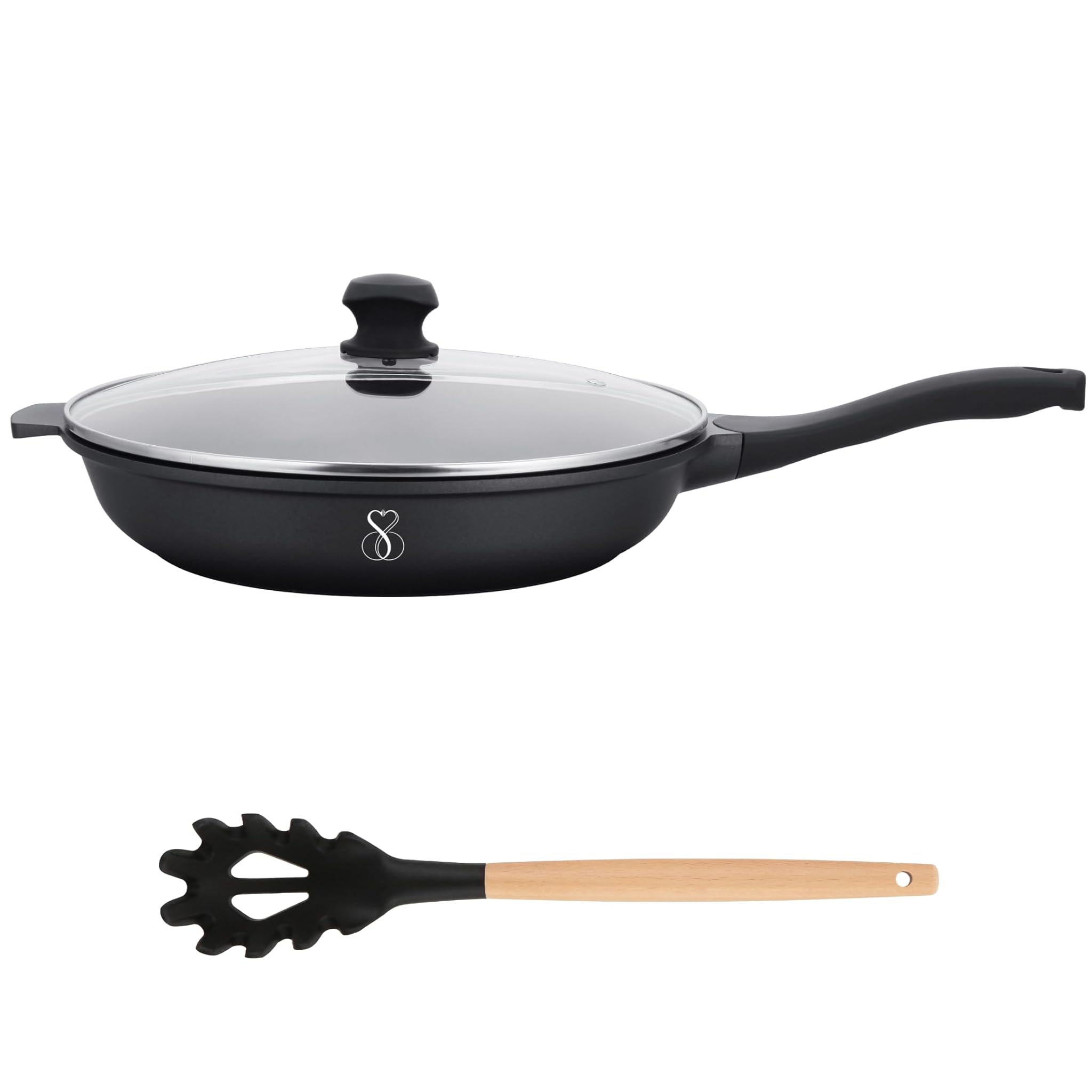 Stone&stone Padella Antiaderente 32cm con Coperchio