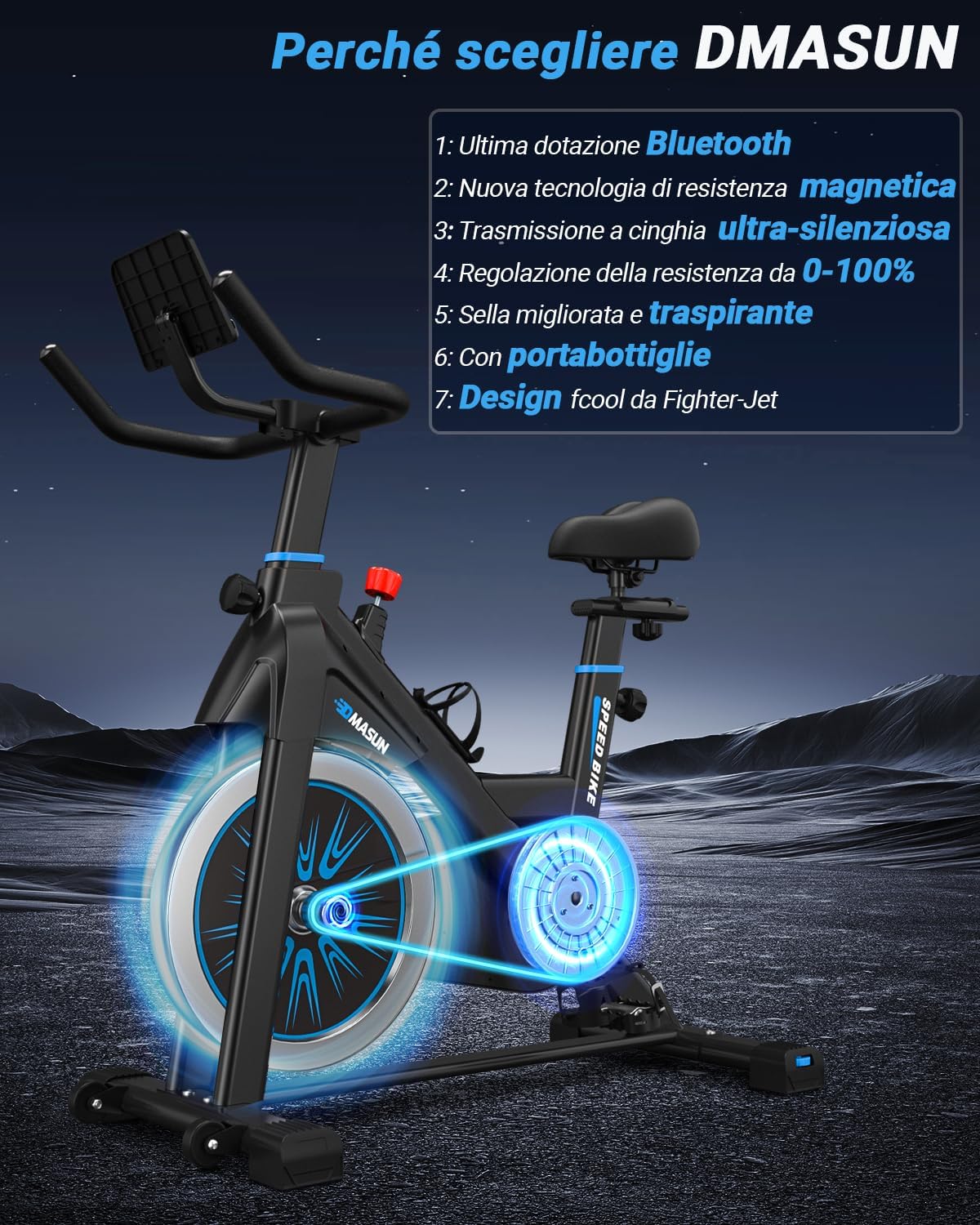 Dmasun Cyclette Professionale da Casa 160kg - immagine 2