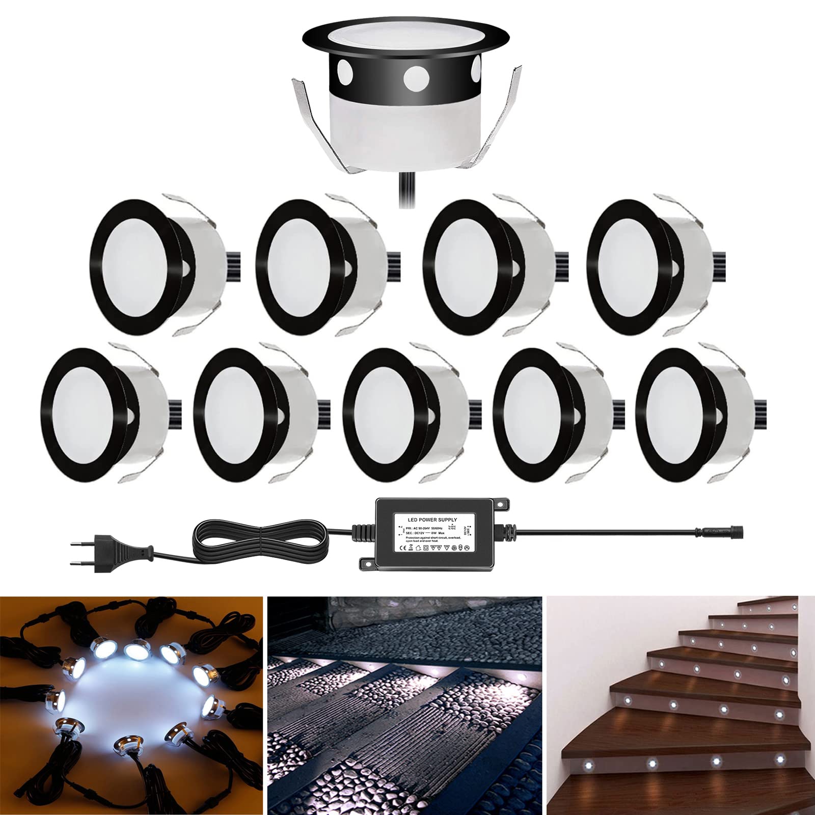 Faretto LED Incasso IP67 in Acciaio INOX 10 Kit