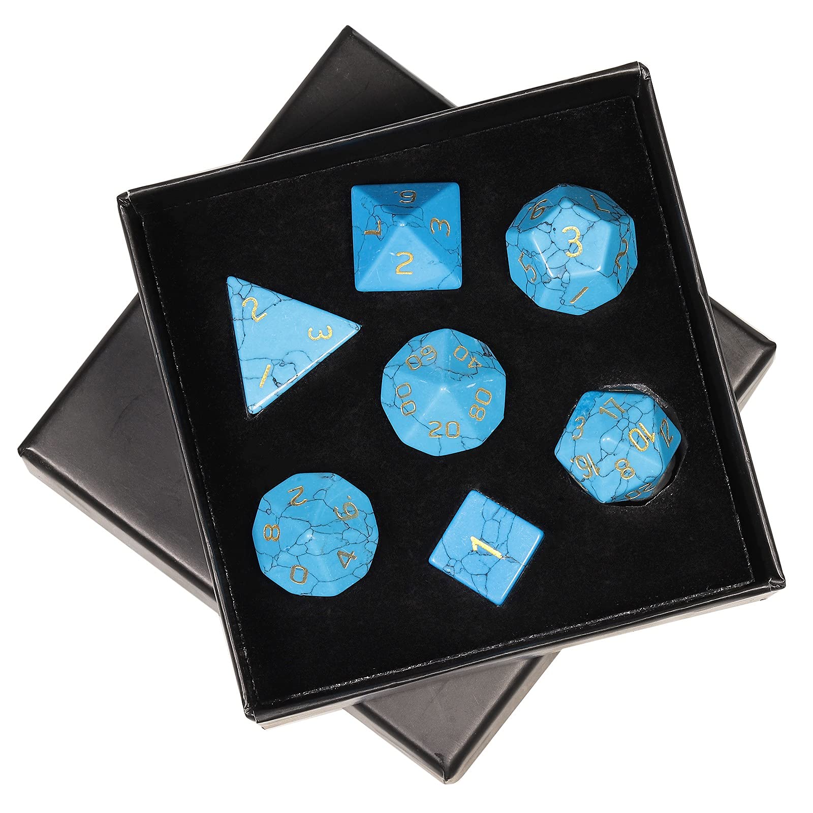 Mookaitedecor Set 7 Dadi Poliedrici DND in Cristallo