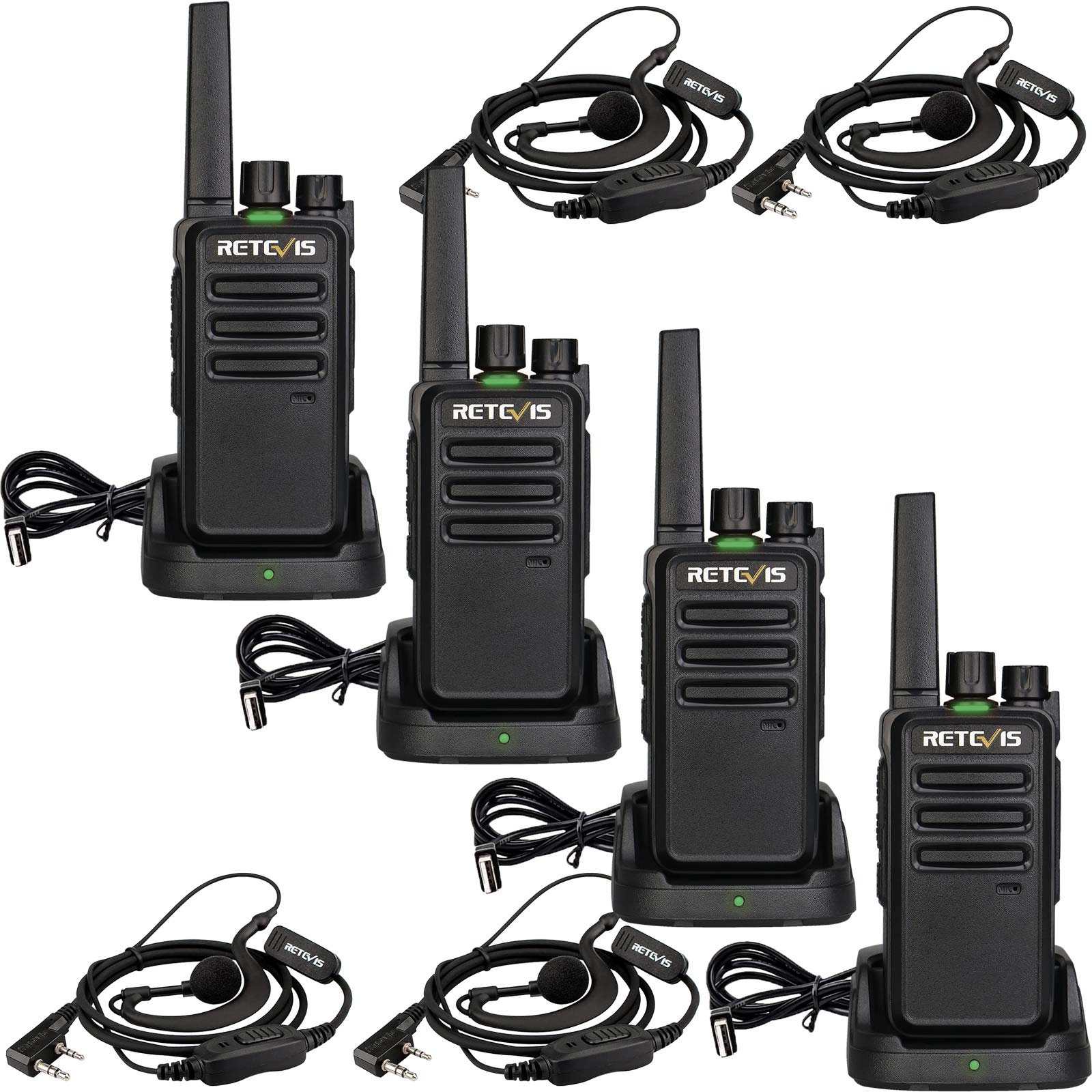 Retevis RT668 Walkie Talkie PMR446 16 CH, Nero (4 Pezzi)
