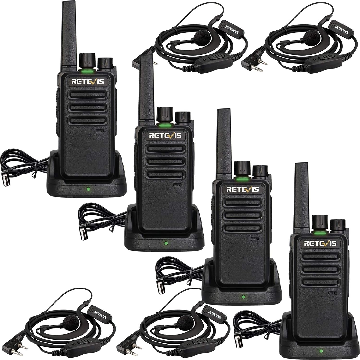 Retevis RT668 Walkie Talkie PMR446 16 CH, Nero (4 Pezzi) - immagine 1