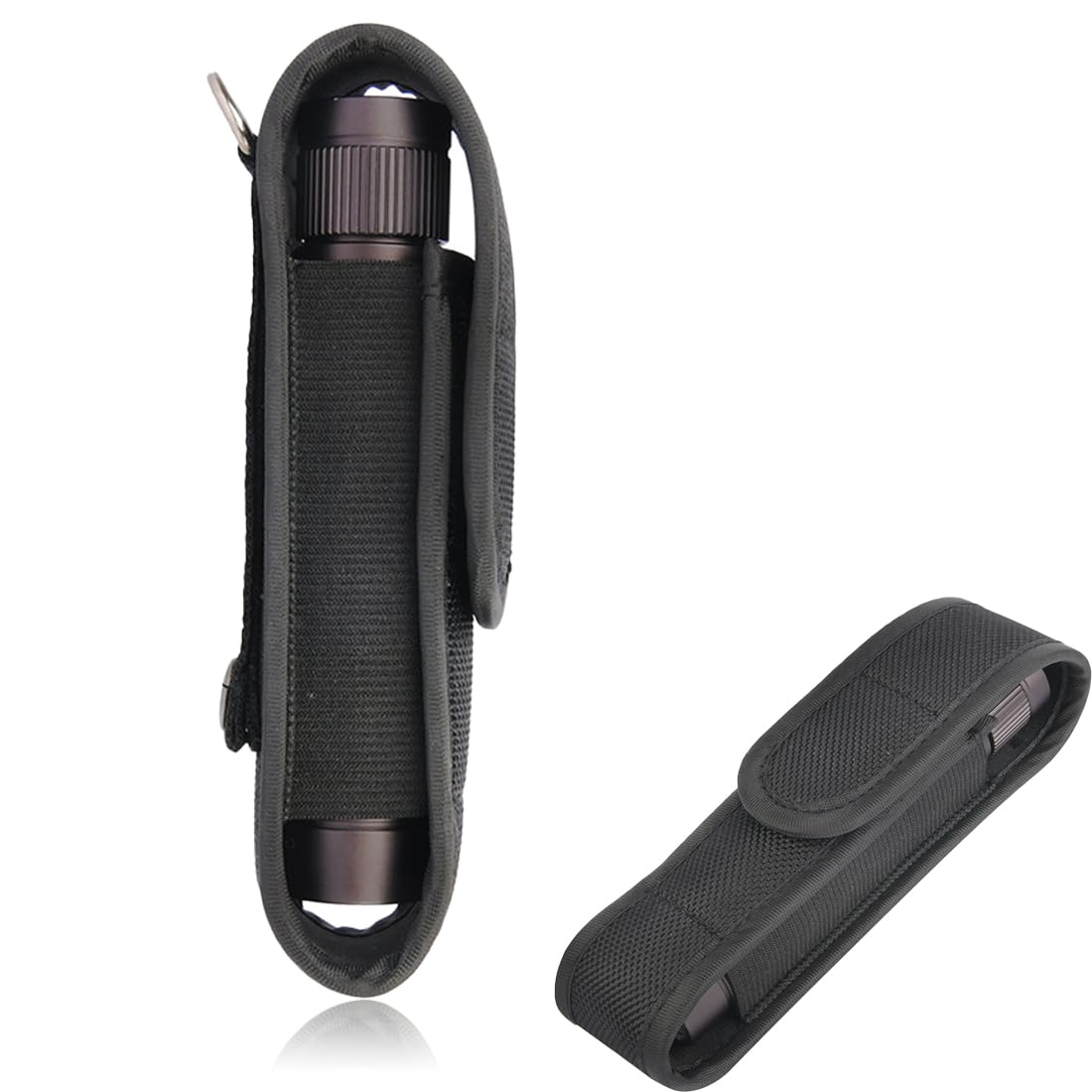 1Pcs porta torcia cinturone,Torcia LED Cinturone Torcia Fondina, per caccia,campeggio ed escursionismo,Cinturone tattico militare per un uso estremamente versatile,Nero