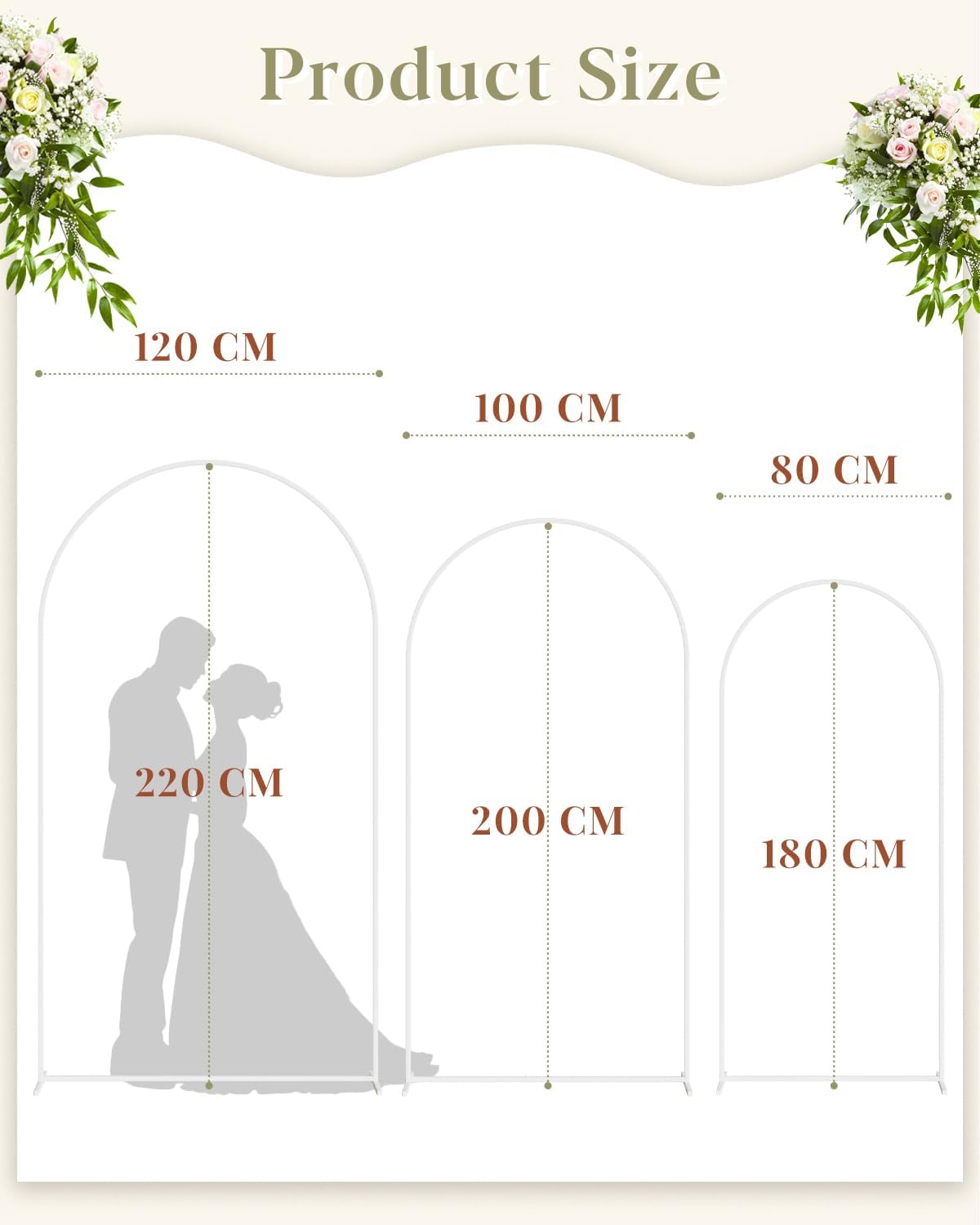 Arco per Matrimonio in Metallo - Set 3 Pezzi - immagine 4