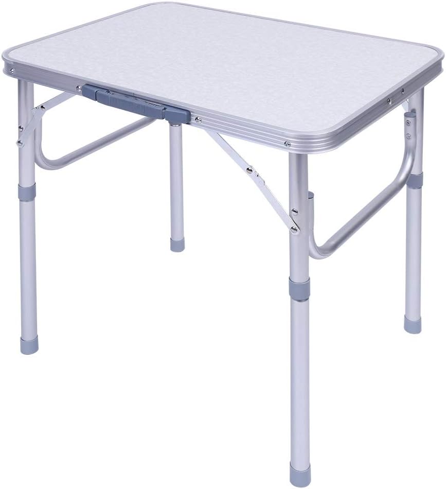 Tavolo da Campeggio Pieghevole Portatile in Alluminio