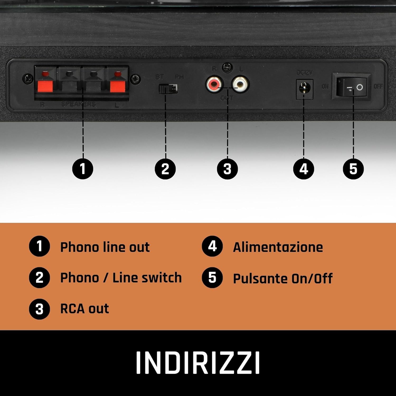 Lenco LS-300 - Giradischi Hi-Fi con Bluetooth, Nero - immagine 5