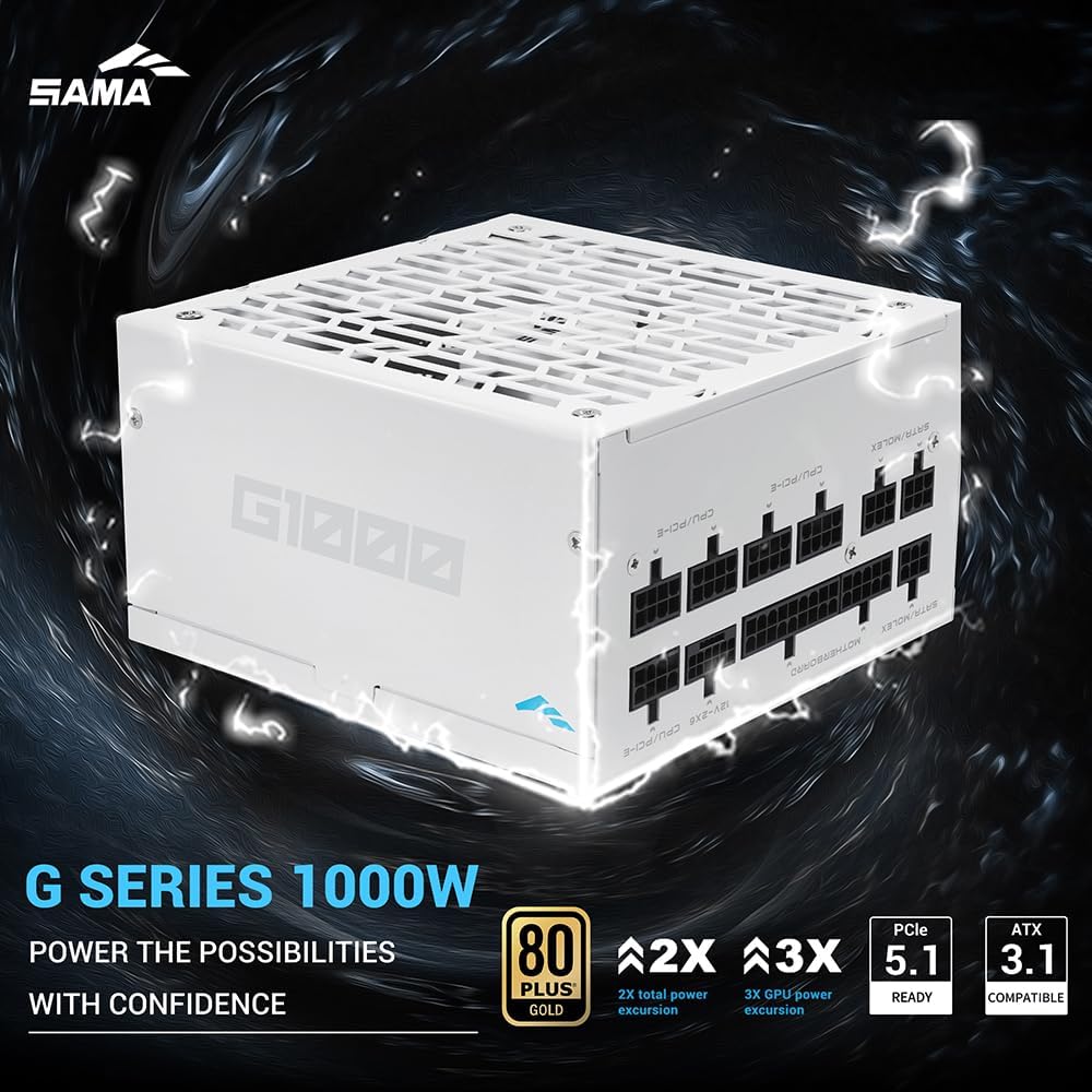 Sama G1000 Alimentatore 1000W Full Modulare Bianco - immagine 4