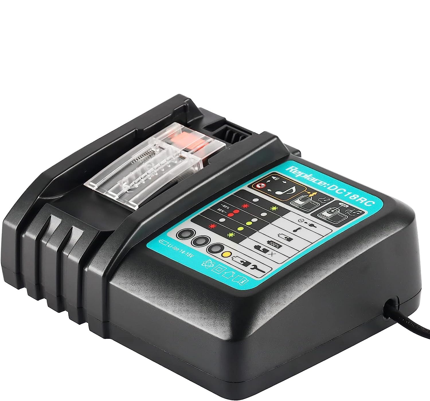 Waitley Caricabatterie DC18RC per Makita 14,4/18 V