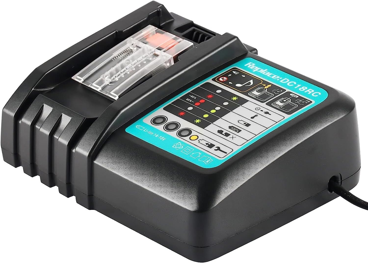 Waitley Caricabatterie DC18RC per Makita 14,4/18 V - immagine 1