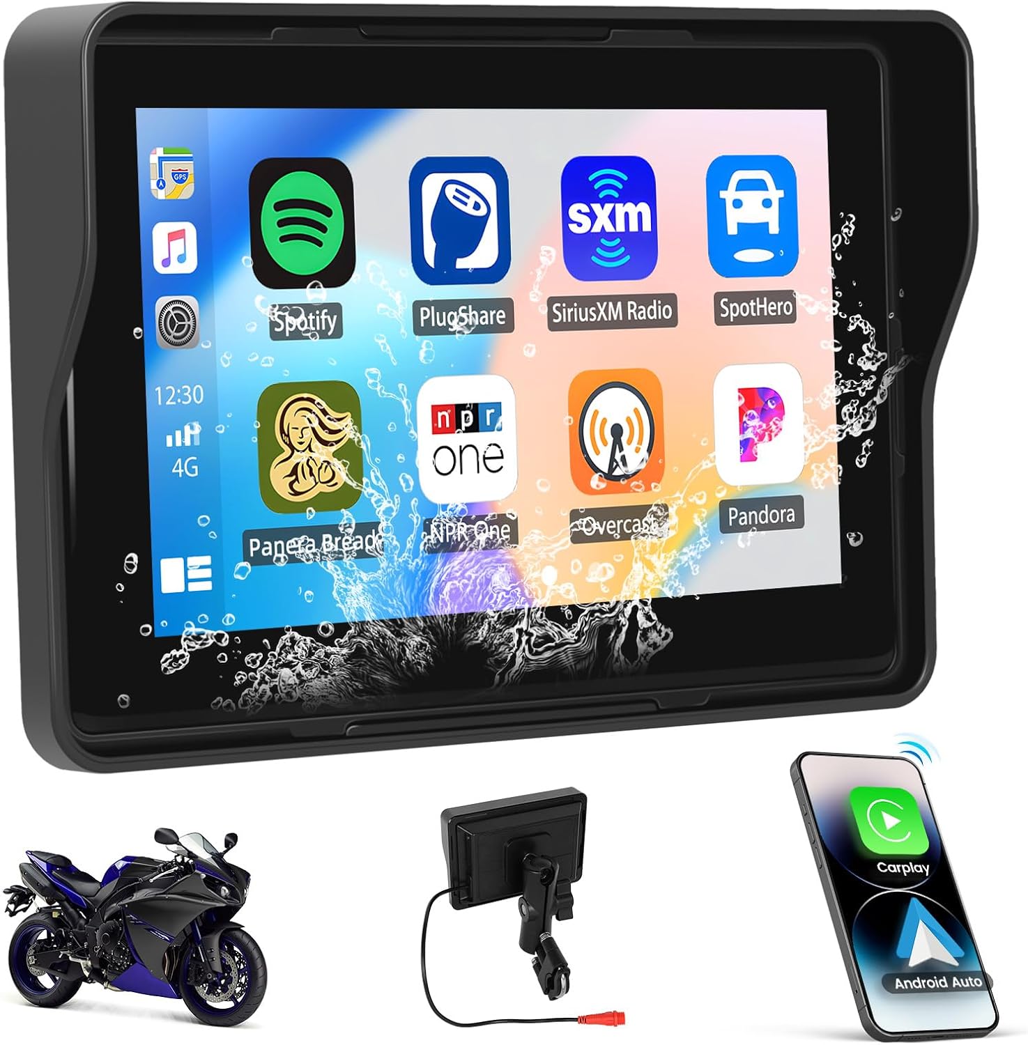 Camecho GPS Carplay Navi Display per Moto 5 Pollici - immagine 1