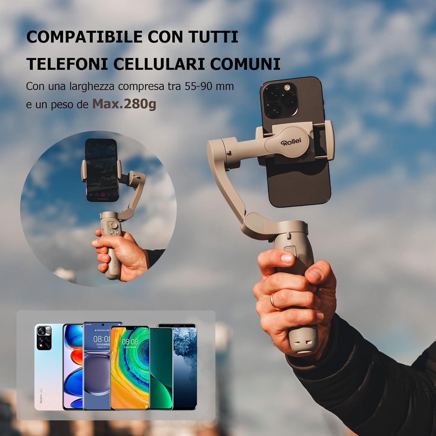 Rollei Steady Butler Mobile 3 SE - Stabilizzatore Smartphone 3 Assi - immagine 3