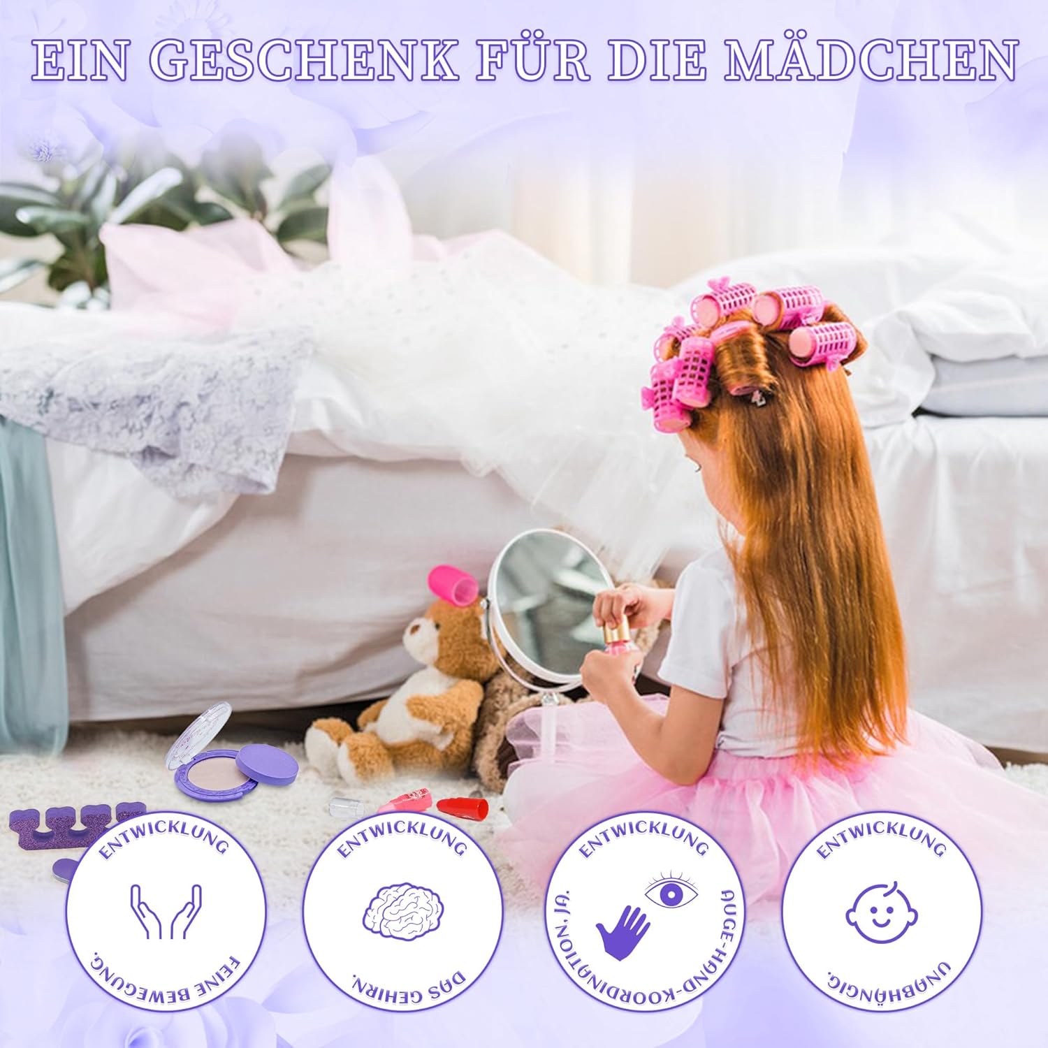 Set Trucchi Bambini 57 Pezzi Anallergici Lavabile, Viola - immagine 2