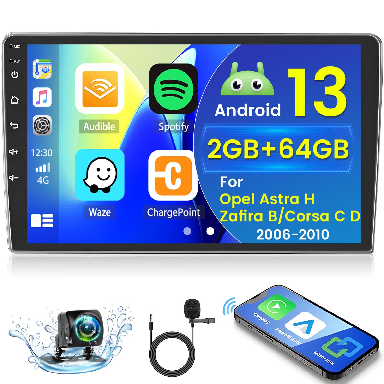 Hikity Android 13 Autoradio 9" per Opel Astra H/Zafira B