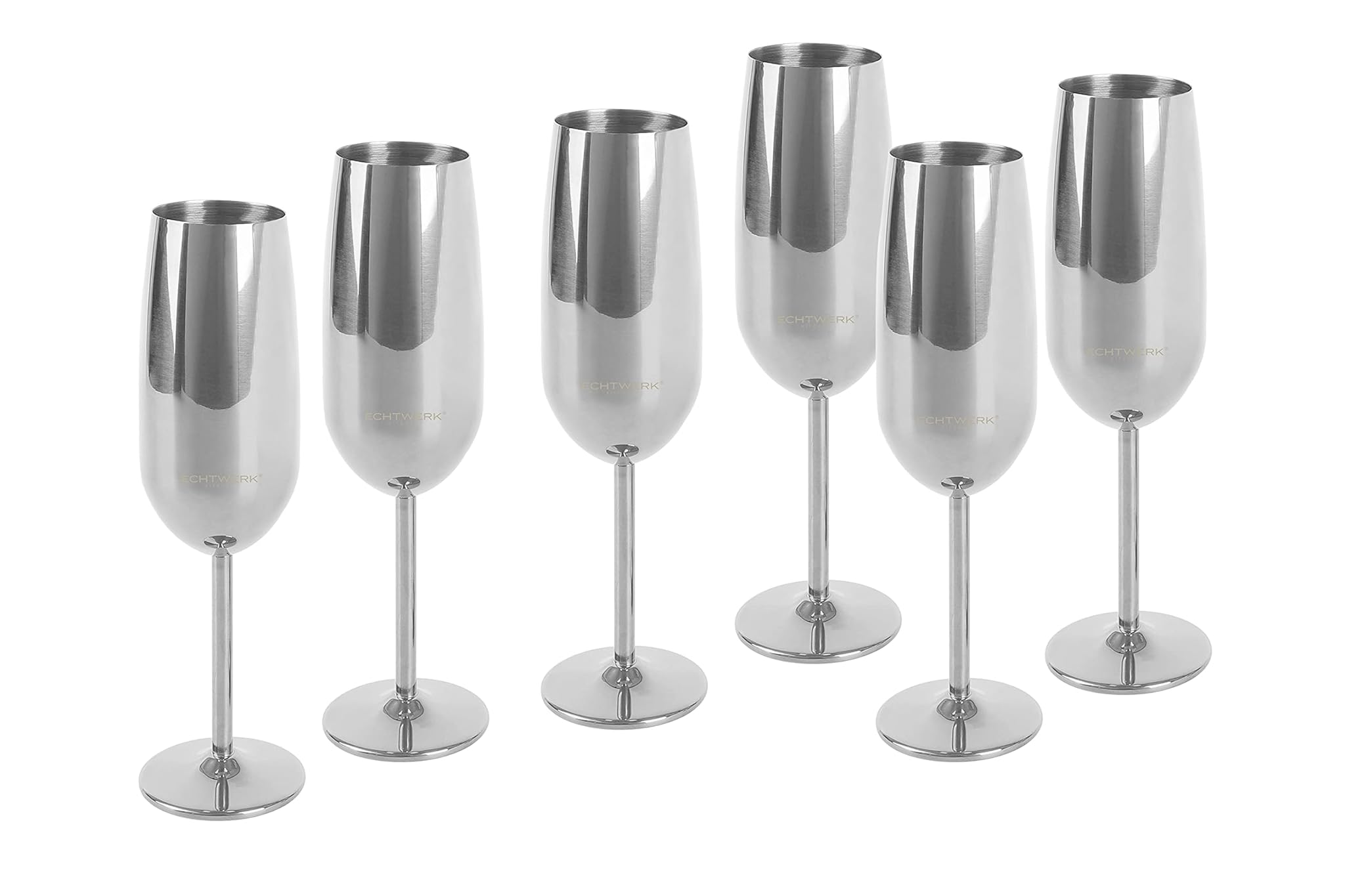 Echtwerk Set 6 Bicchieri Champagne Acciaio Inox Oro