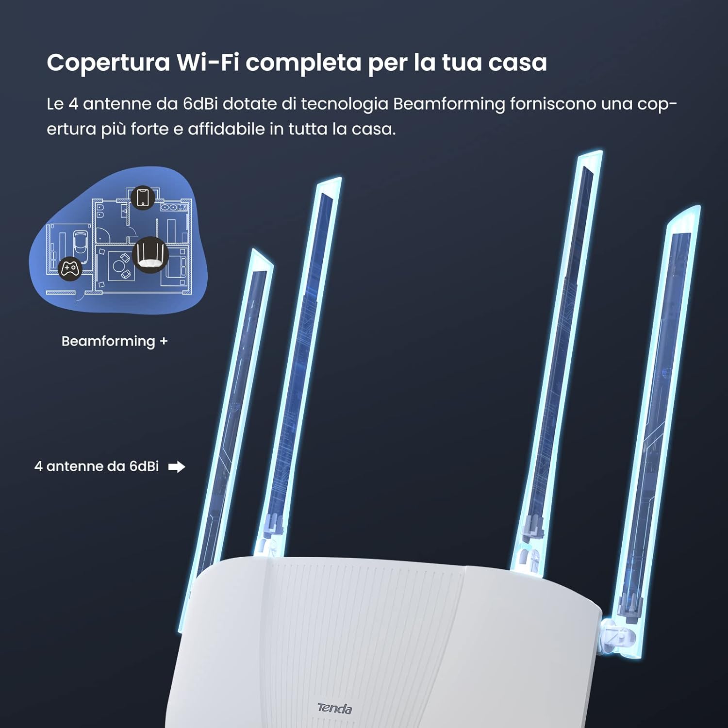Tenda RX9 - Router WiFi 6 AX3000 Dual Band Gigabit - immagine 5