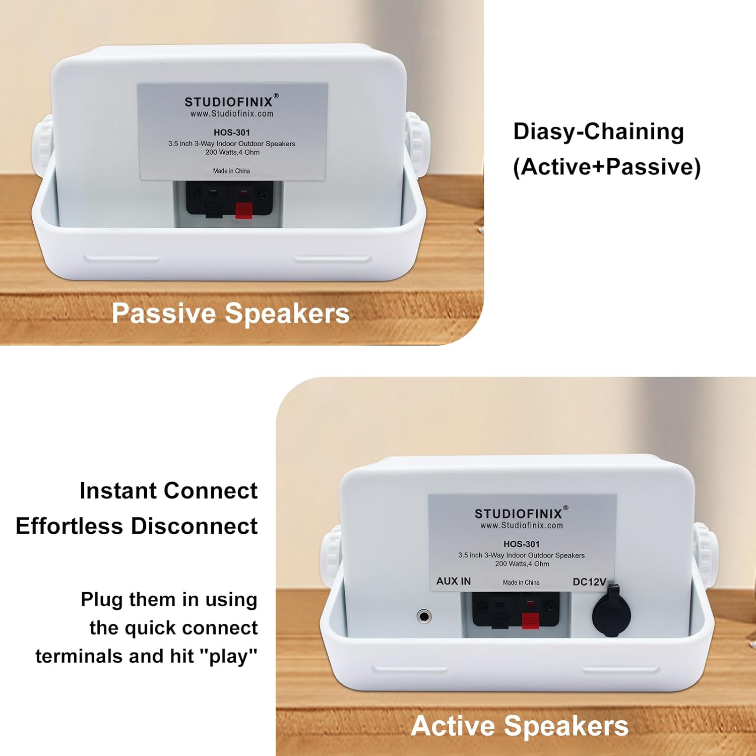 Studiofinix Altoparlanti Bluetooth 3,5" 200W, Bianco - immagine 6