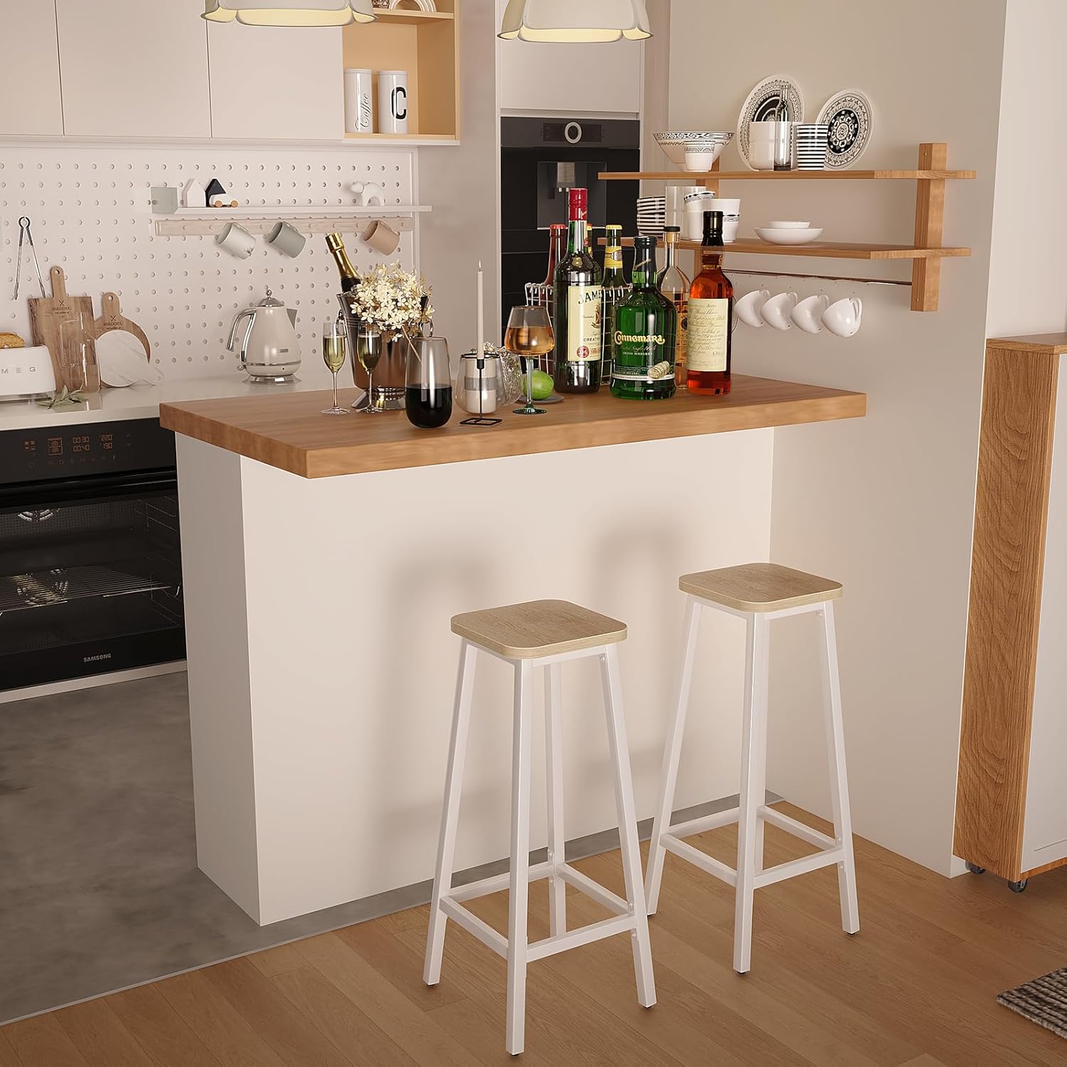 Ymyny Set 2 Sgabelli da Bar Industriali, Naturale - immagine 2