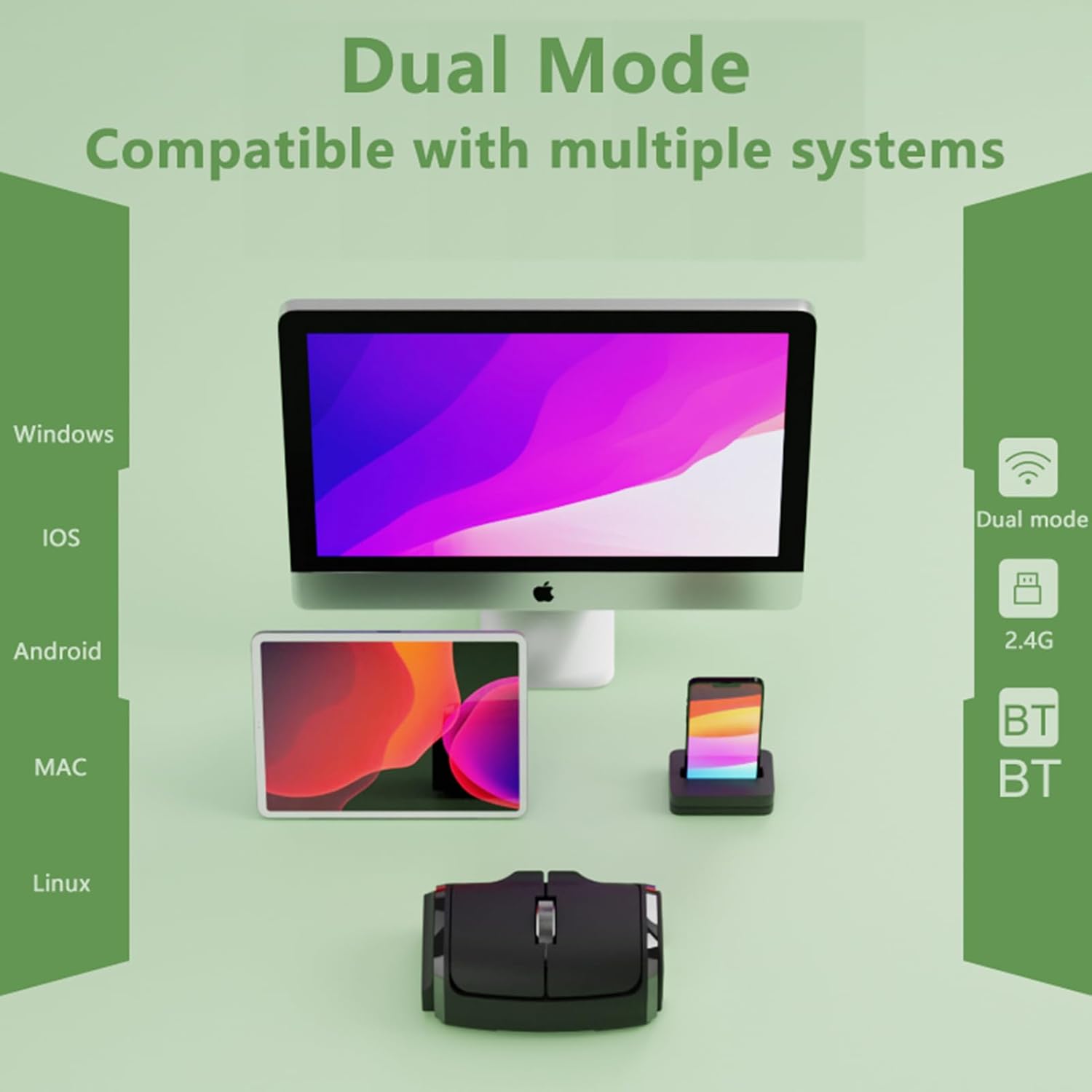 Docooler Mouse Wireless Ad Anello Dual-Mode - immagine 7