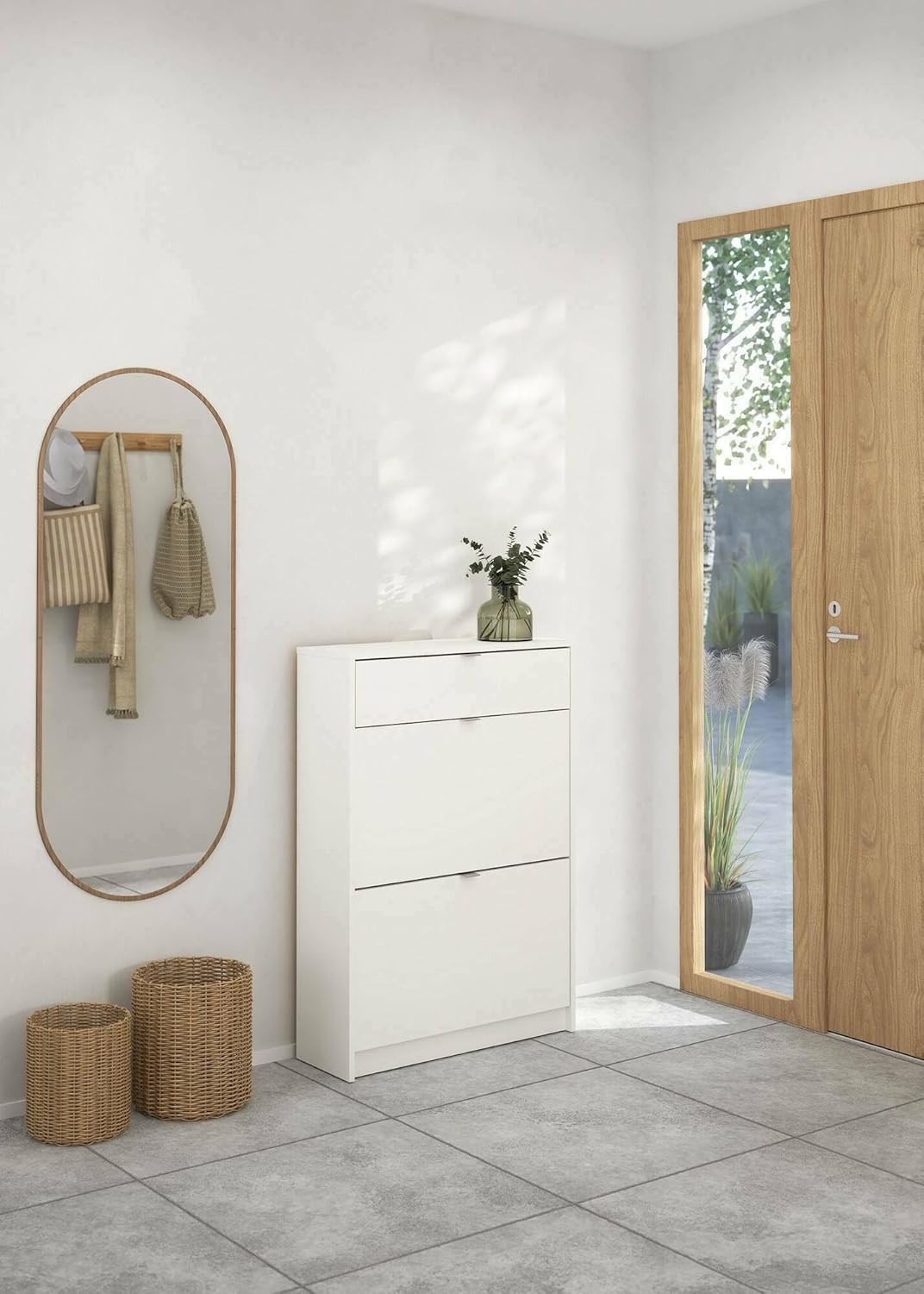 Dmora - Scarpiera Edith, Mobile Multiuso Bianco