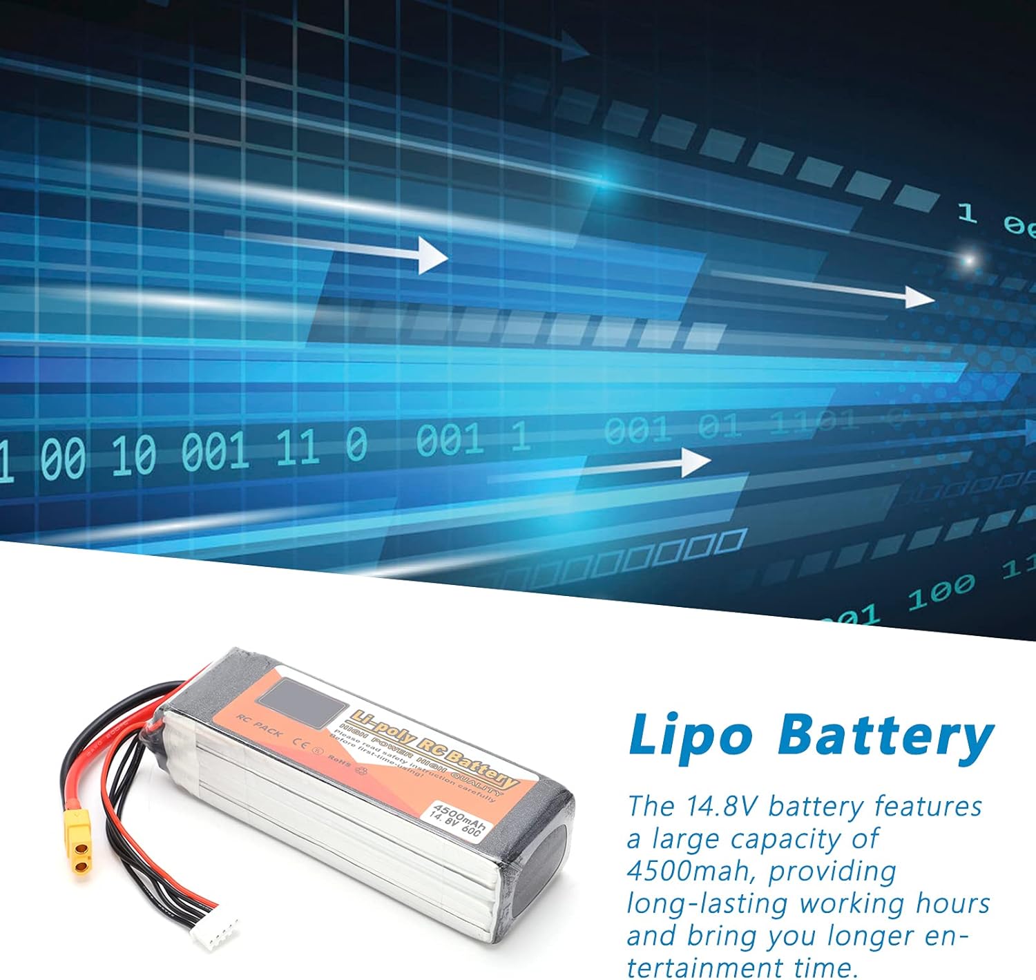 Batteria RC Lipo 14.8V 4500mAh 4S 60C - immagine 3