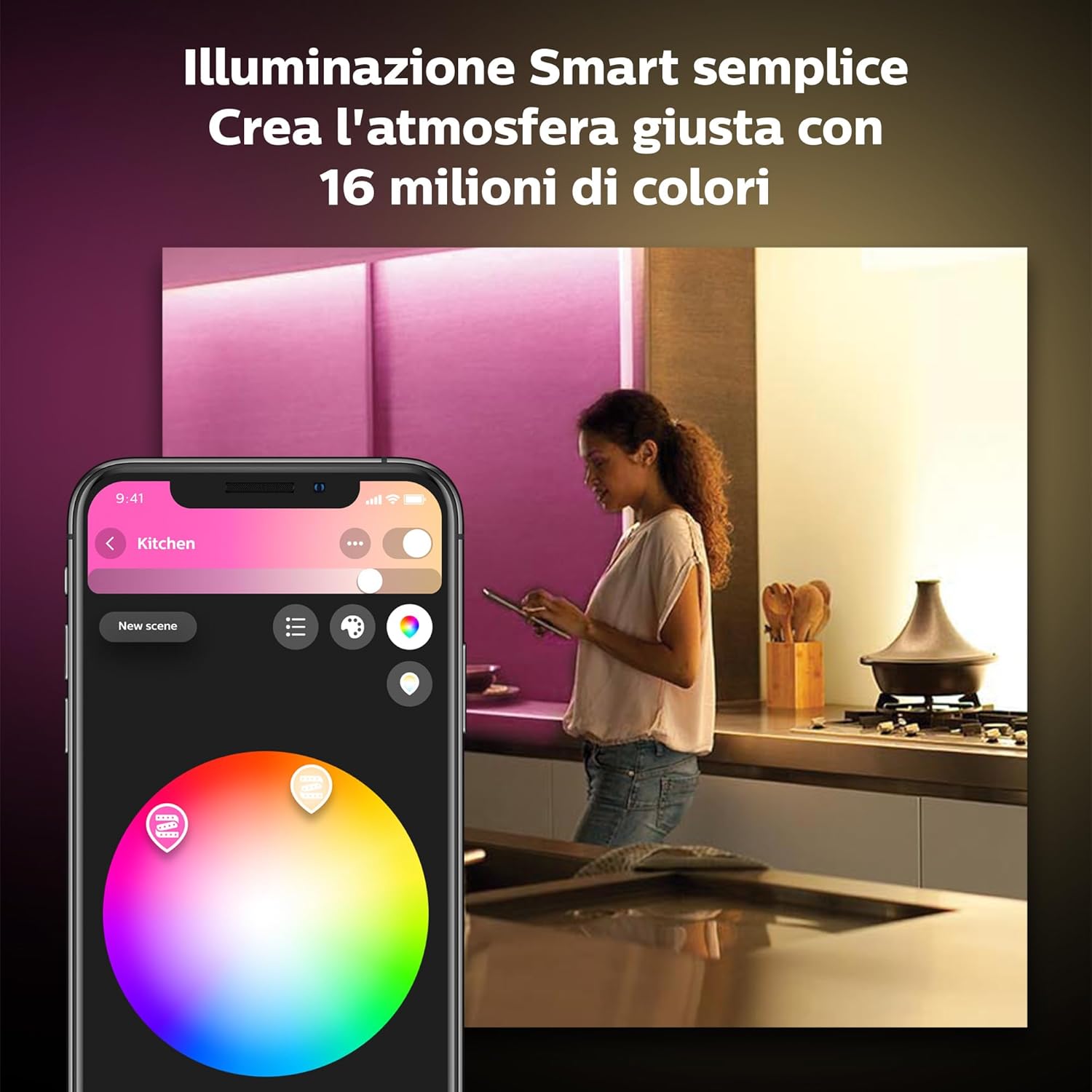 Philips Hue White & Col. Amb. Lightstrip Plus 2m + 1m - immagine 6