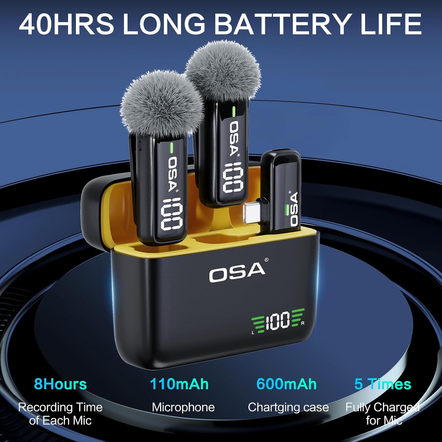 Osa Microfono Wireless con Custodia Ricarica (Tipo C) - immagine 2