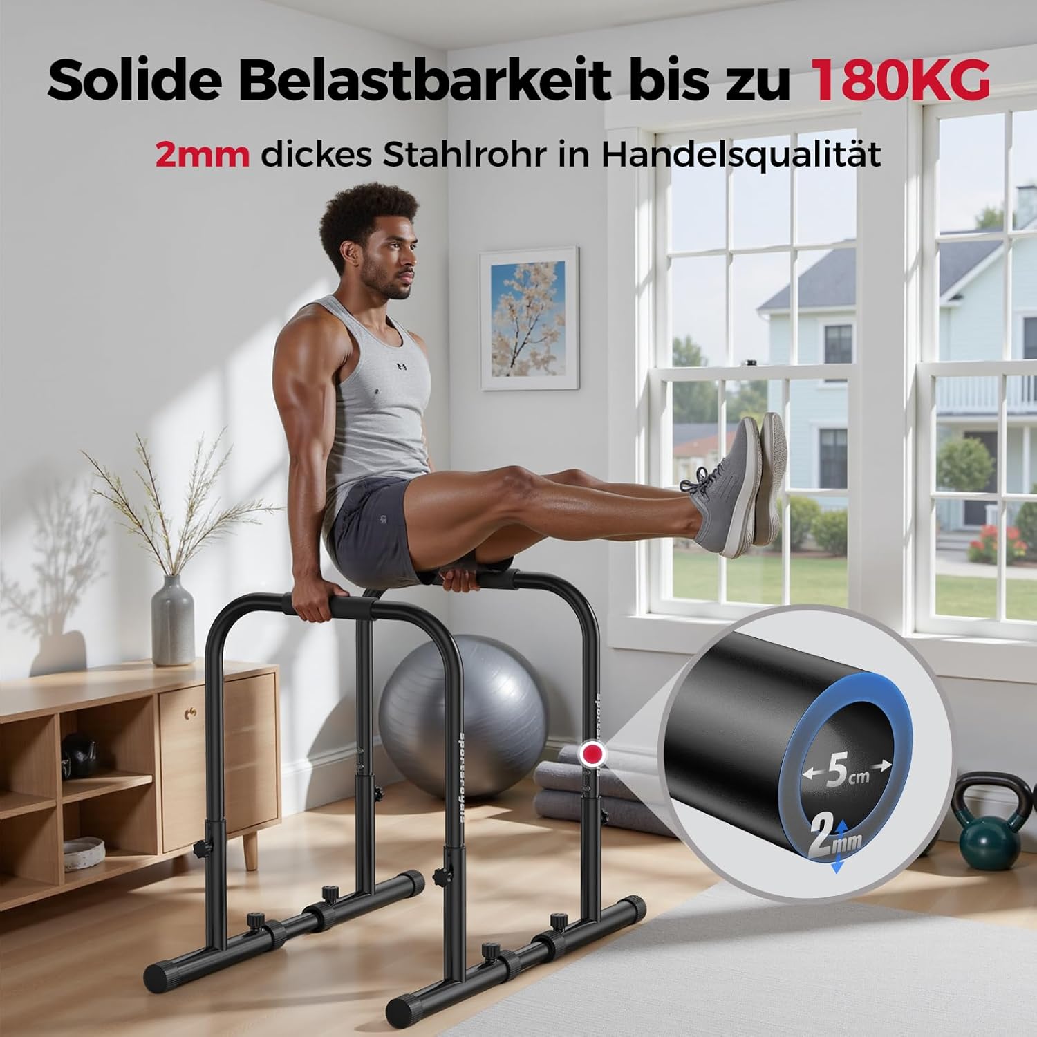 Sportsroyals Barra Regolabile per Dip Bar 400 LBS - immagine 3