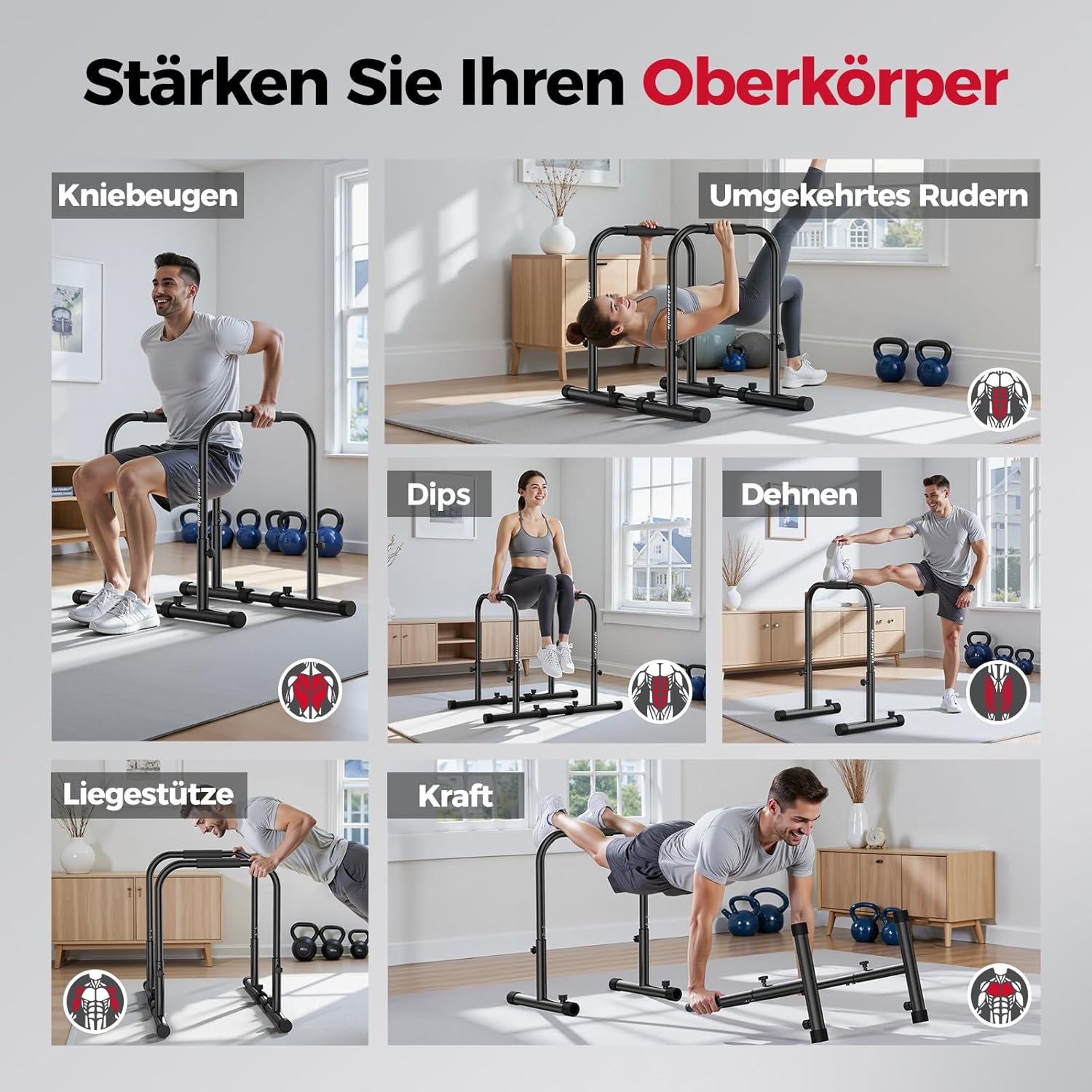 Sportsroyals Barra Regolabile per Dip Bar 400 LBS - immagine 4