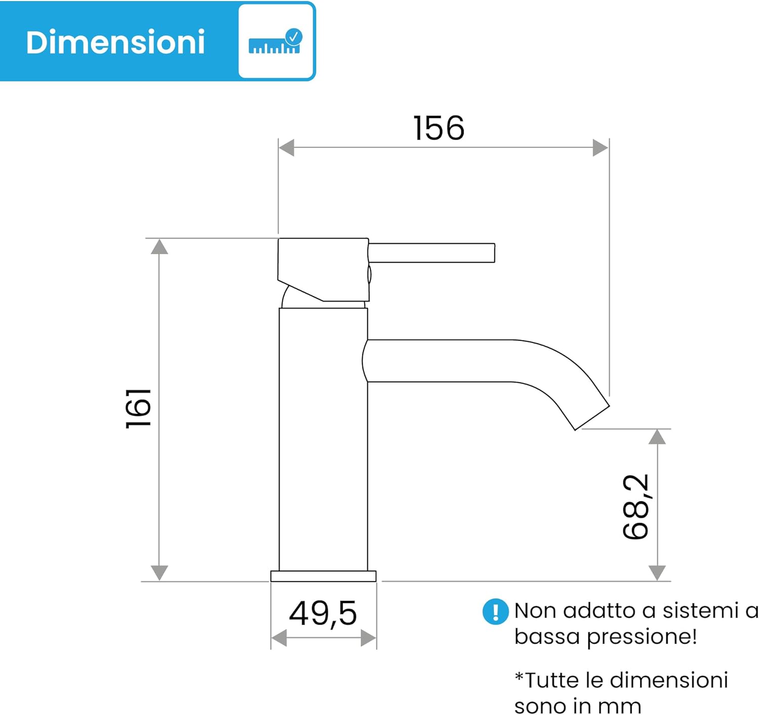 Bächlein Rubinetto Bagno Susara con Beccuccio Curvo - immagine 5