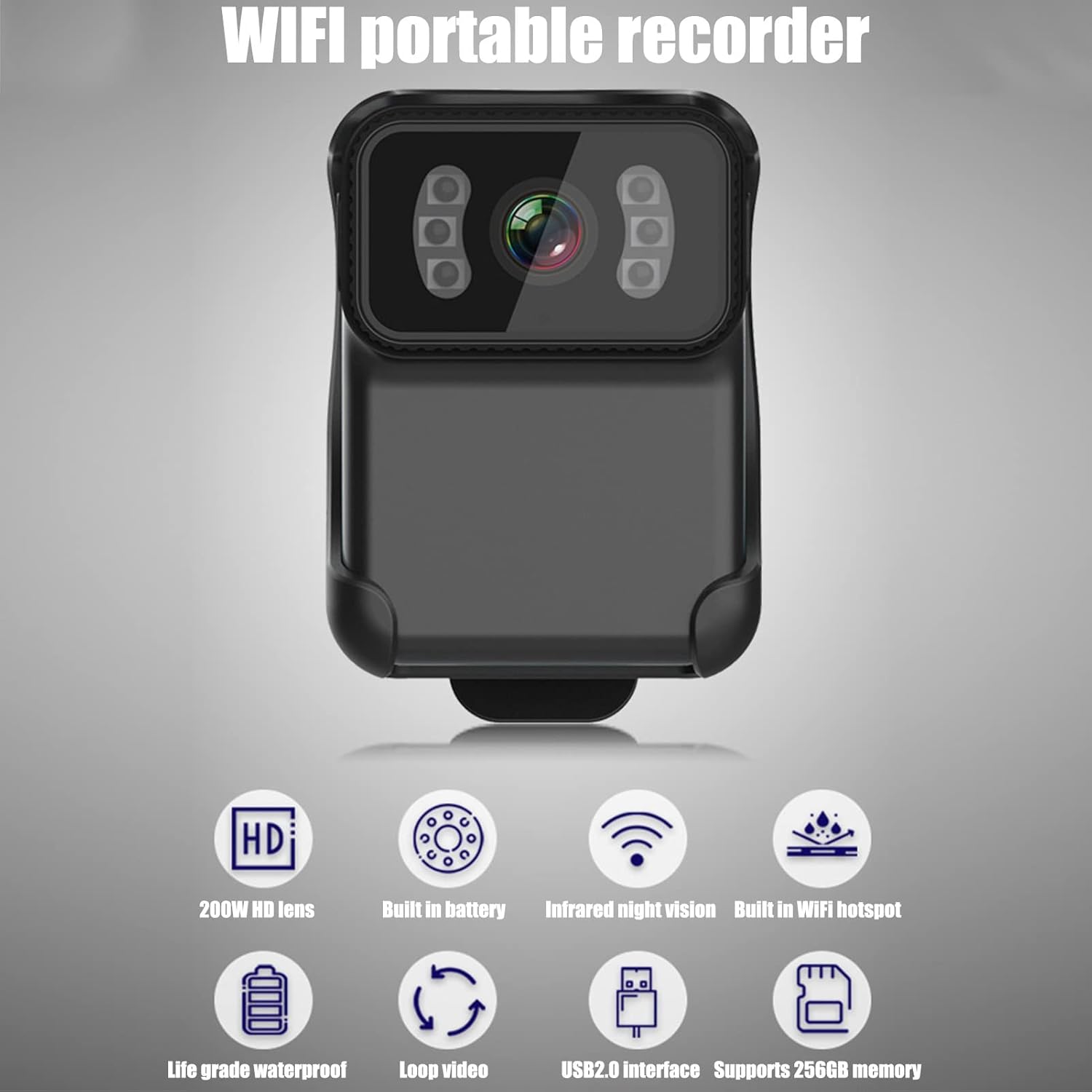 Fotocamera per Il Corpo Wireless HD 1080P con Microfono - immagine 7