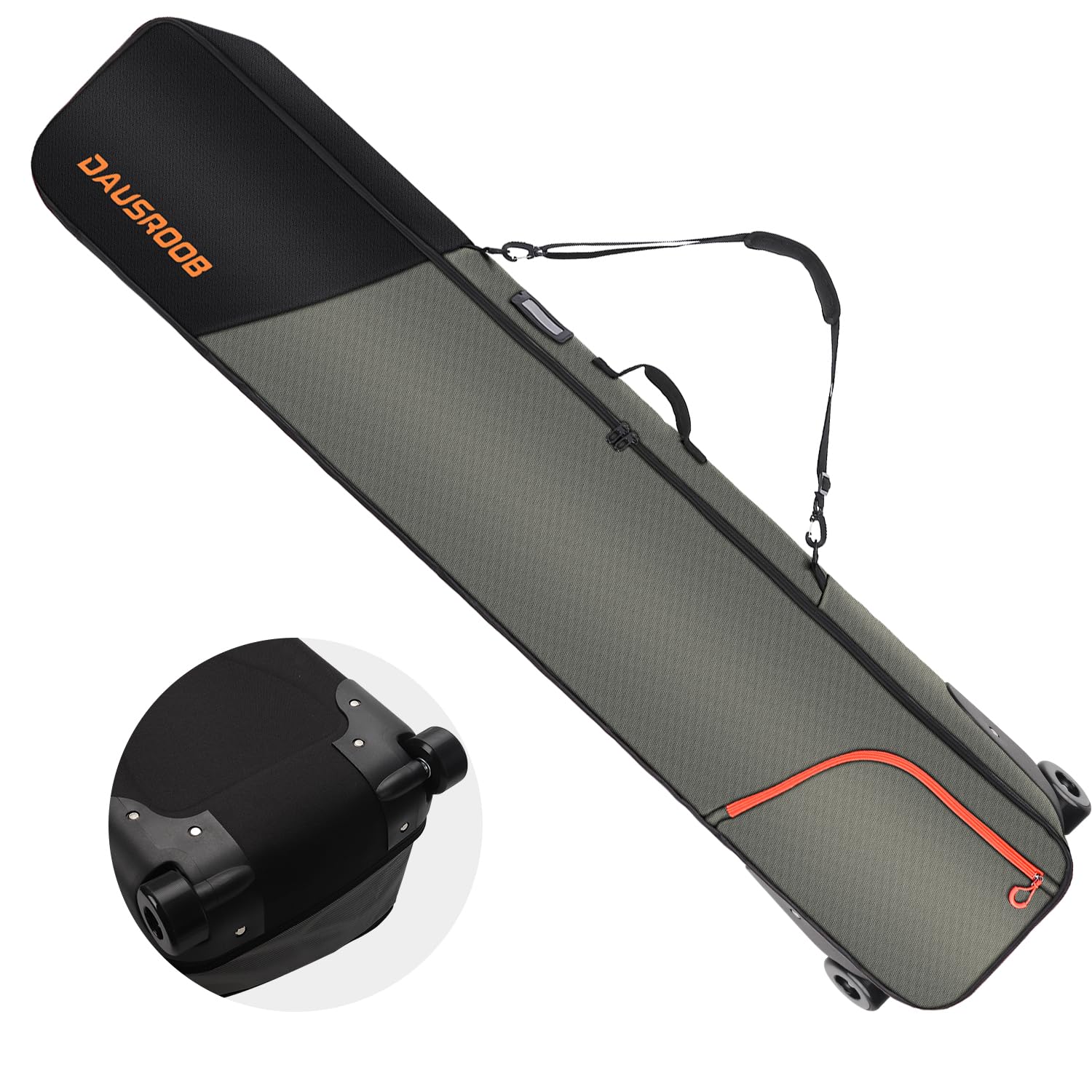 DAUSROOB Borsa da Sci Snowboard con Ruote 164cm