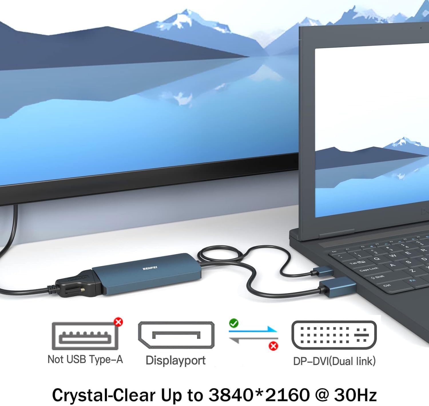 Benfei Adattatore Dual Link DisplayPort a DVI-D - immagine 2