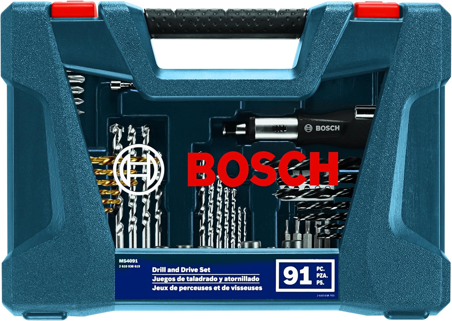 BOSCH Set misto di foratura e guida, 91 pezzi, MS4091 - immagine 3