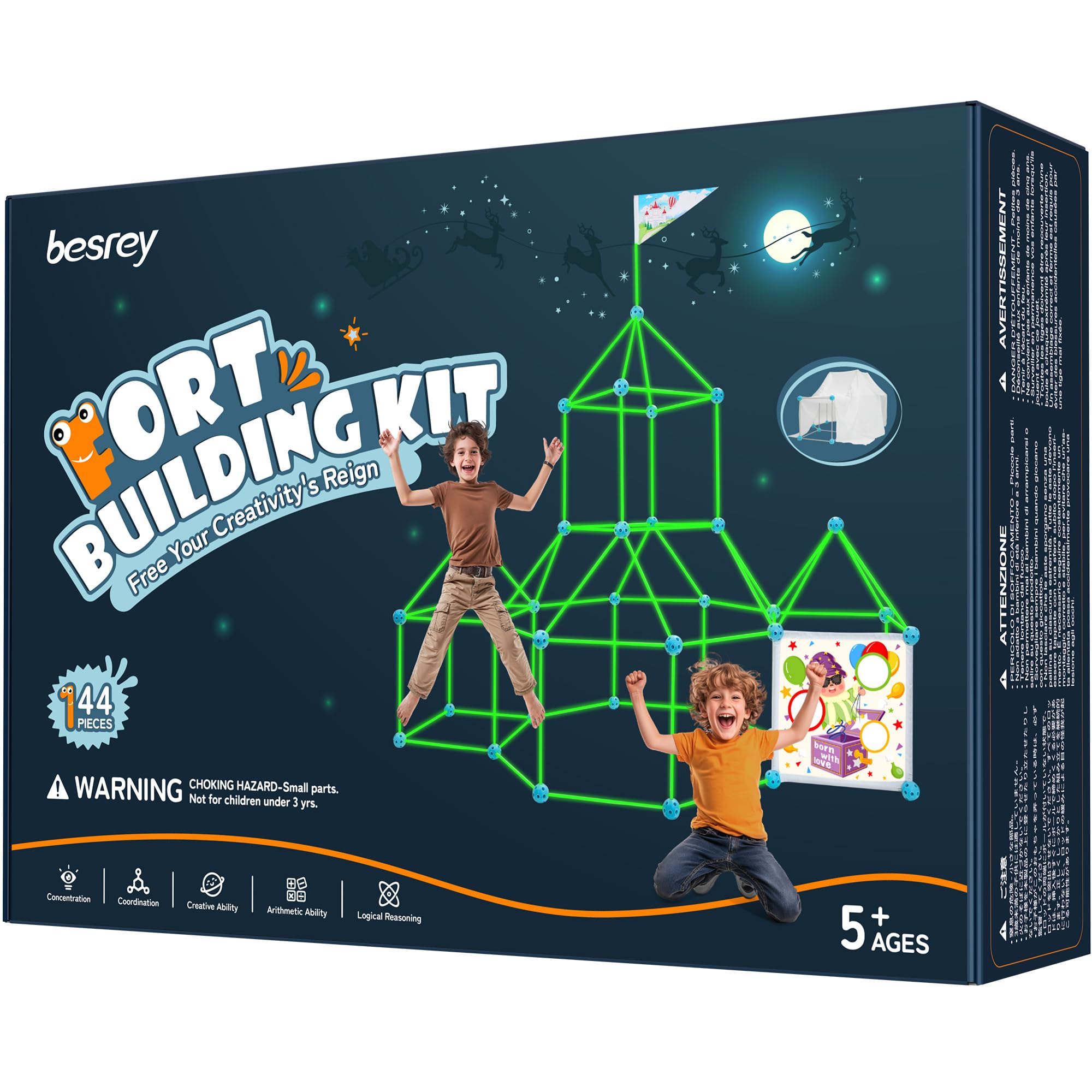 Besrey 144 Pz Kit Costruzioni del Forte Brilla al Buio