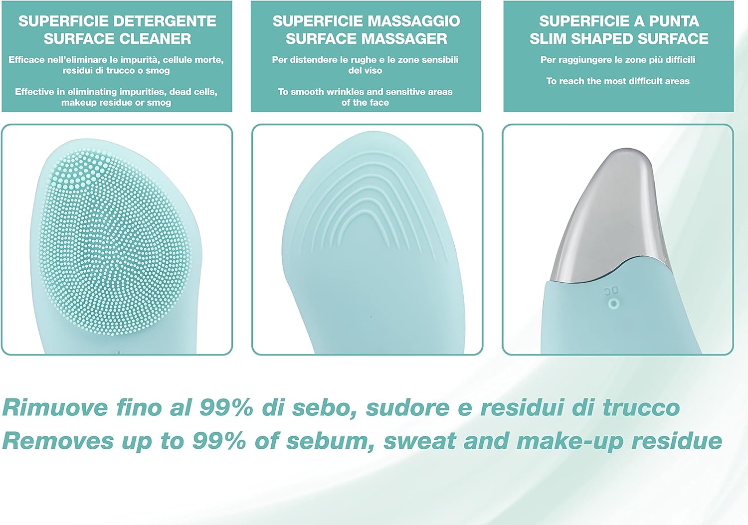 Beper Spazzola Pulizia Viso e Massaggiatore Contorno Occhi - immagine 3