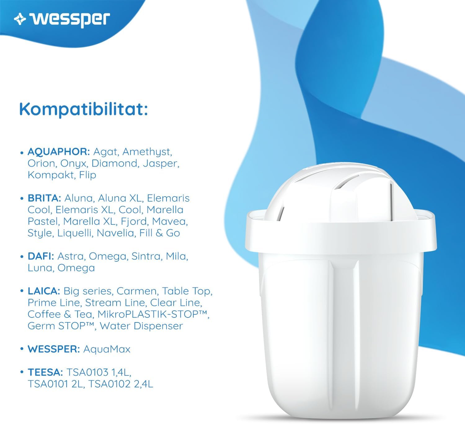 Wessper Aqua Flux - Cartucce Filtranti Acqua 6 Unità - immagine 3