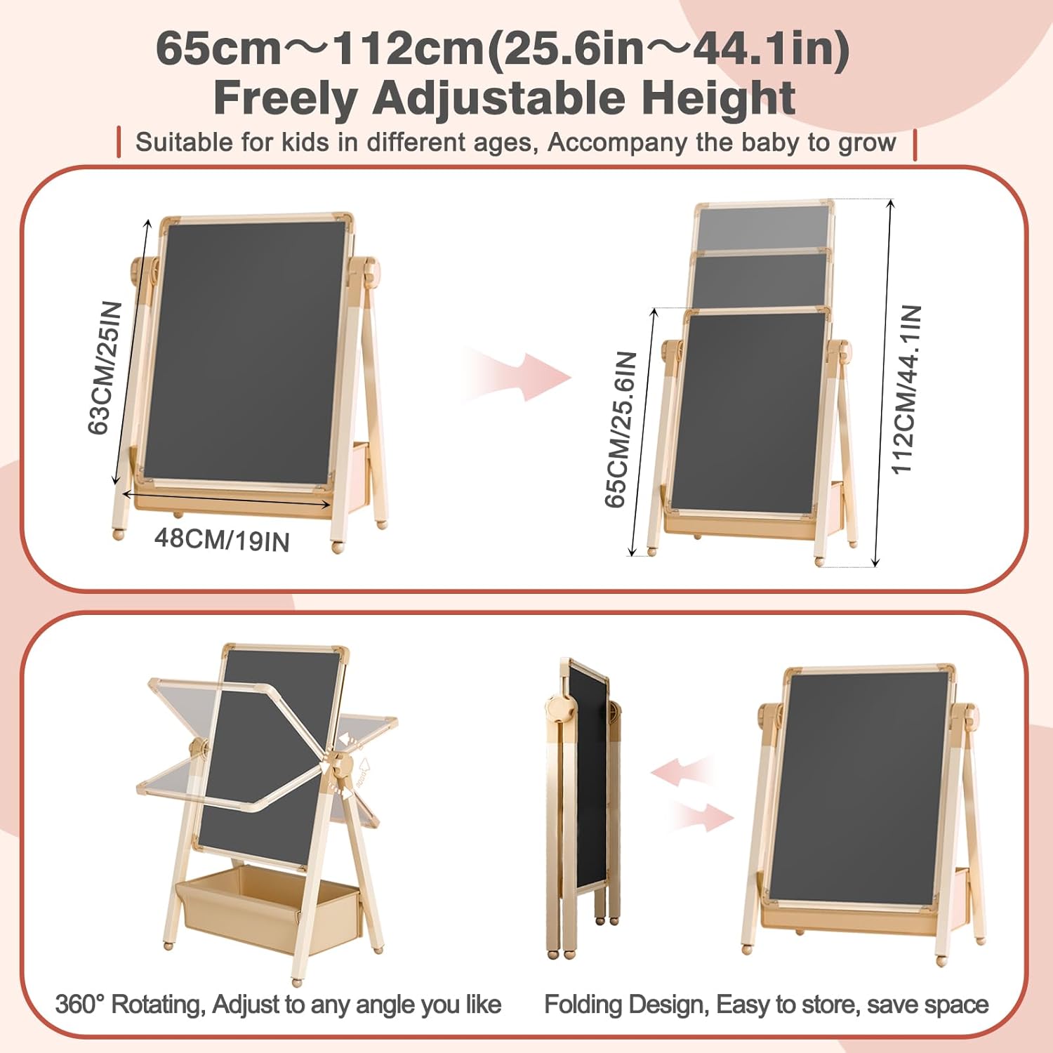 Lavagna per Bambini Cavalletto Artistico 3 in 1 - immagine 3