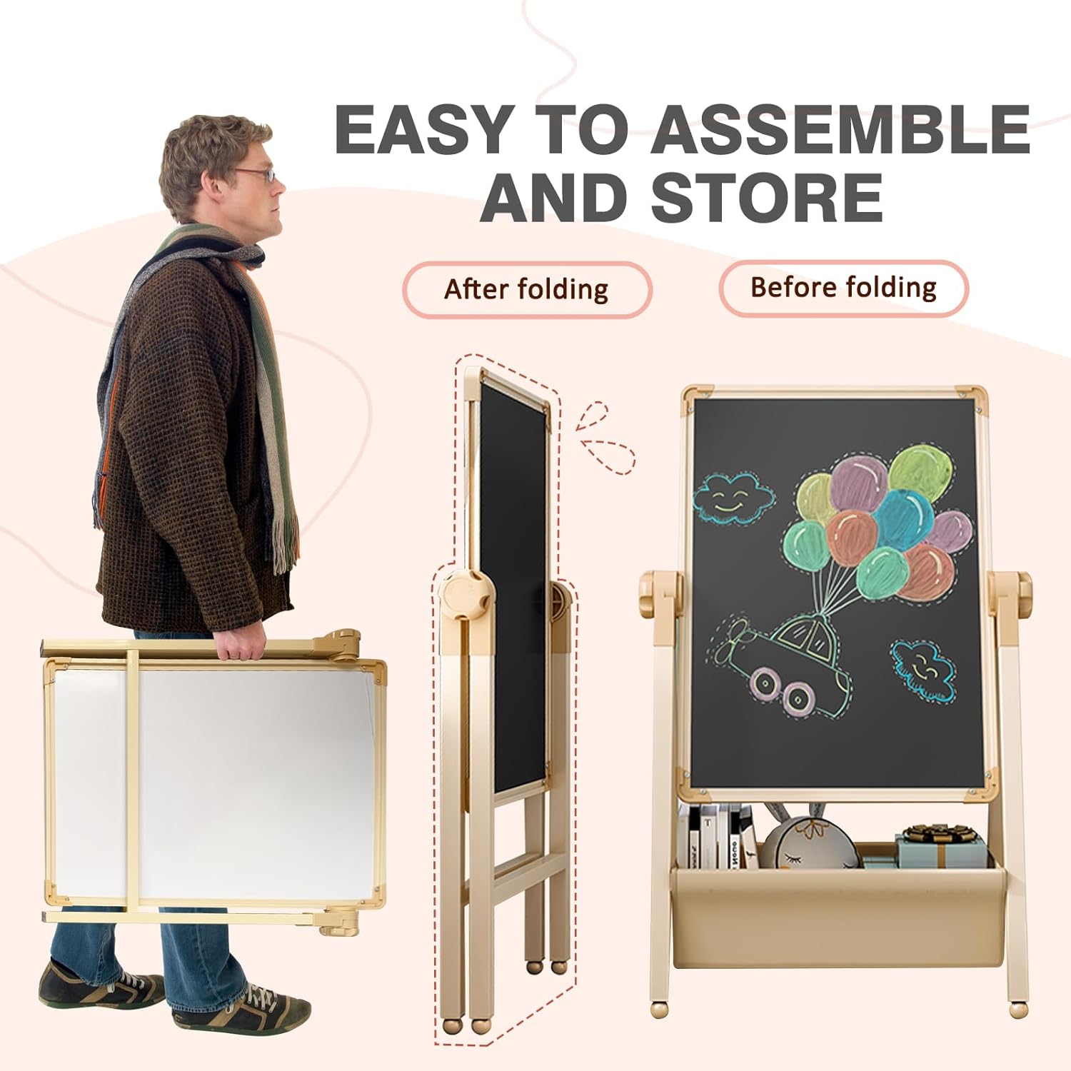 Lavagna per Bambini Cavalletto Artistico 3 in 1 - immagine 7