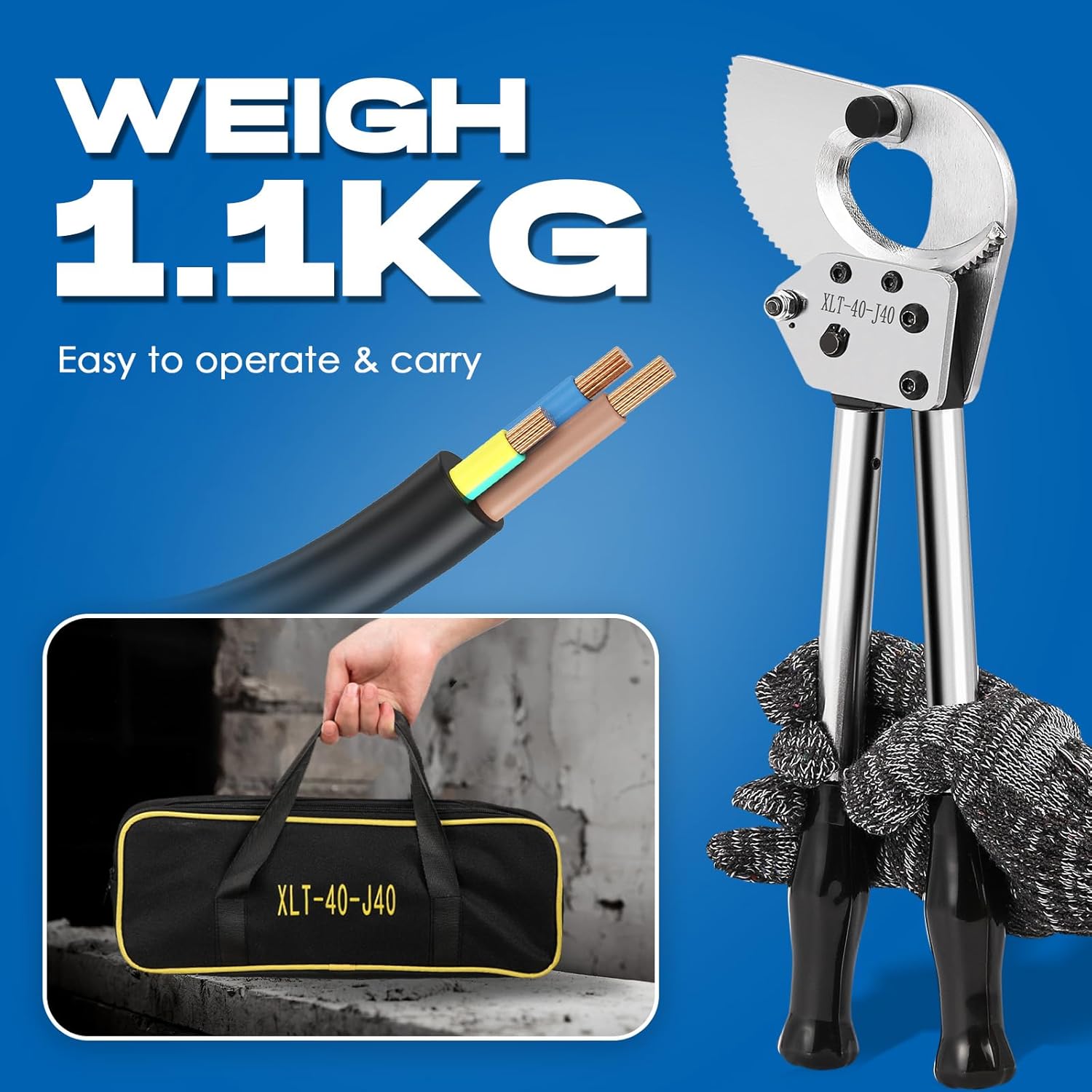 Newtry Tagliacavi a Cricchetto per Rame e Alluminio - immagine 2